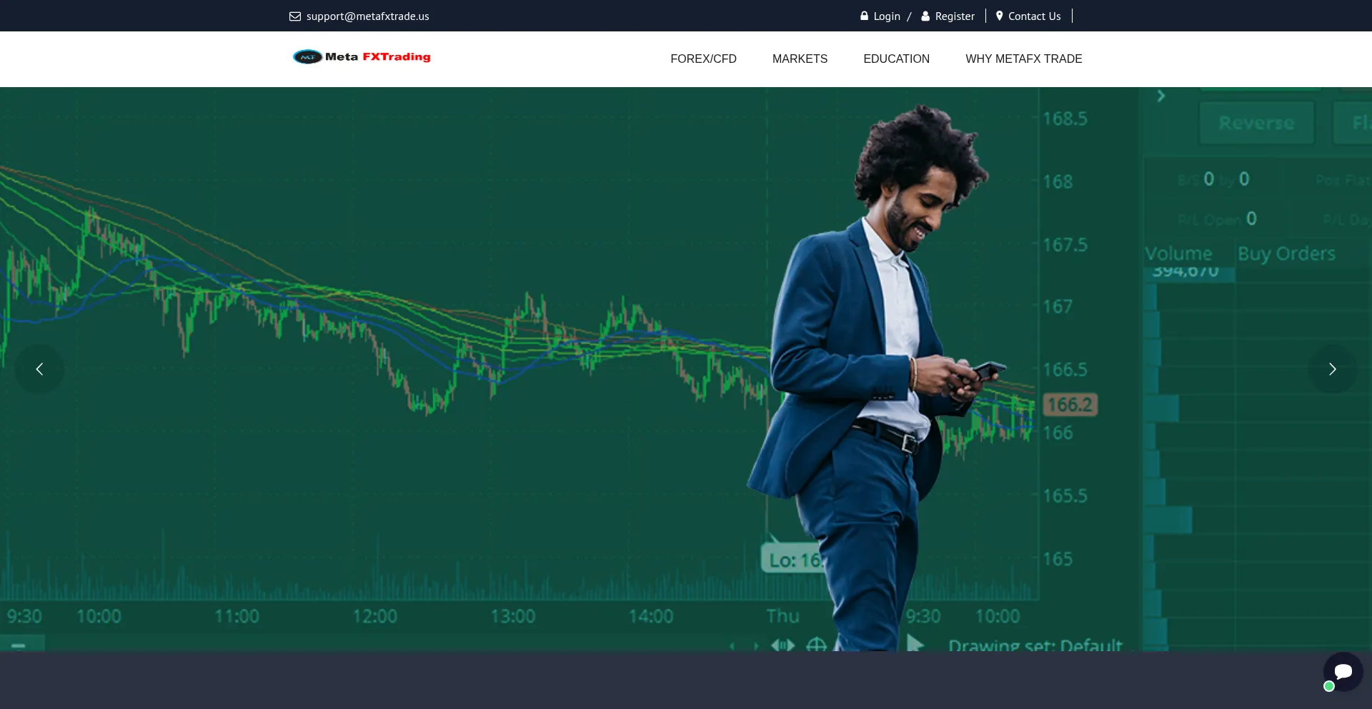 Website screenshot of Metafxtrade.us