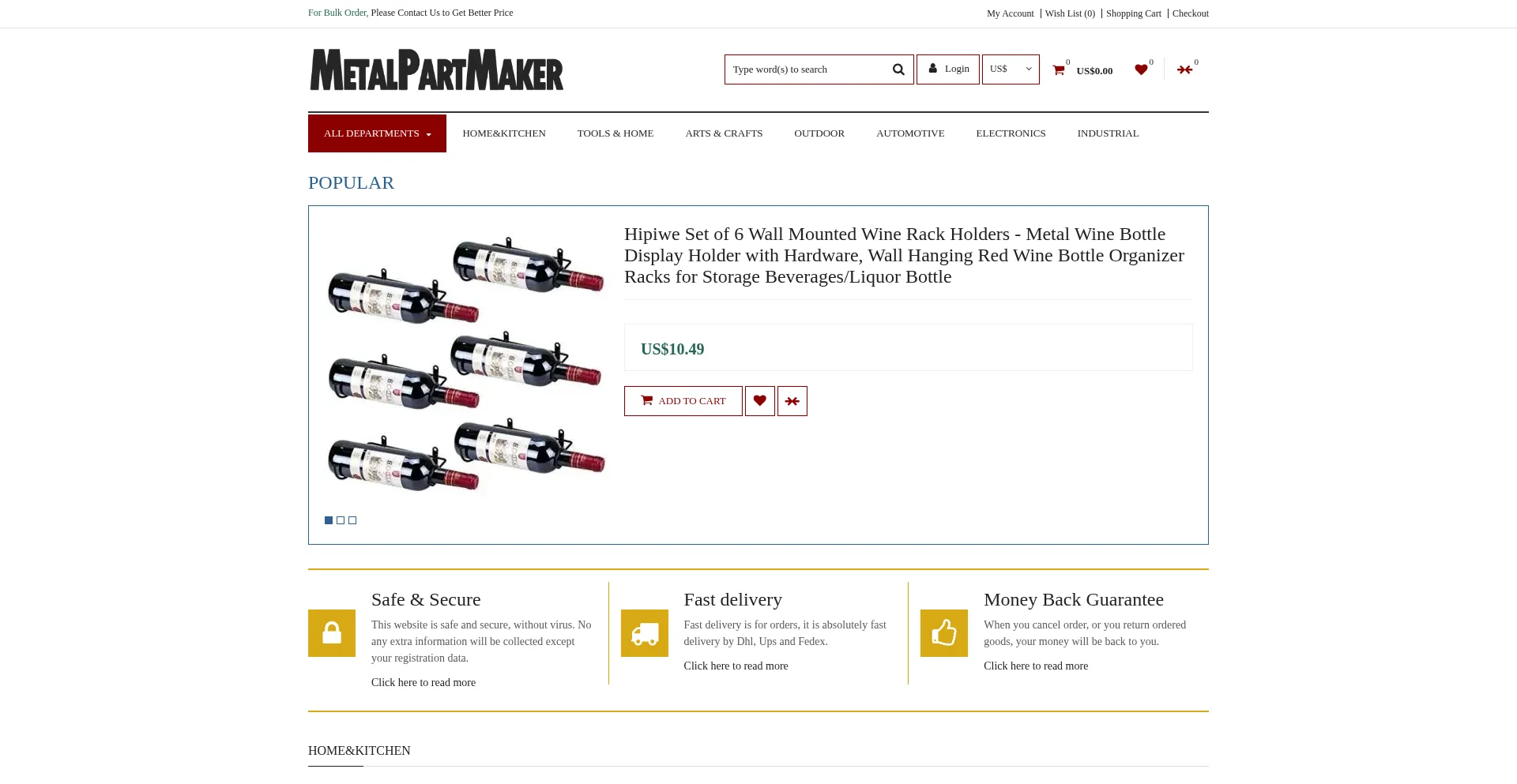 Website screenshot of Metalpartmaker.com