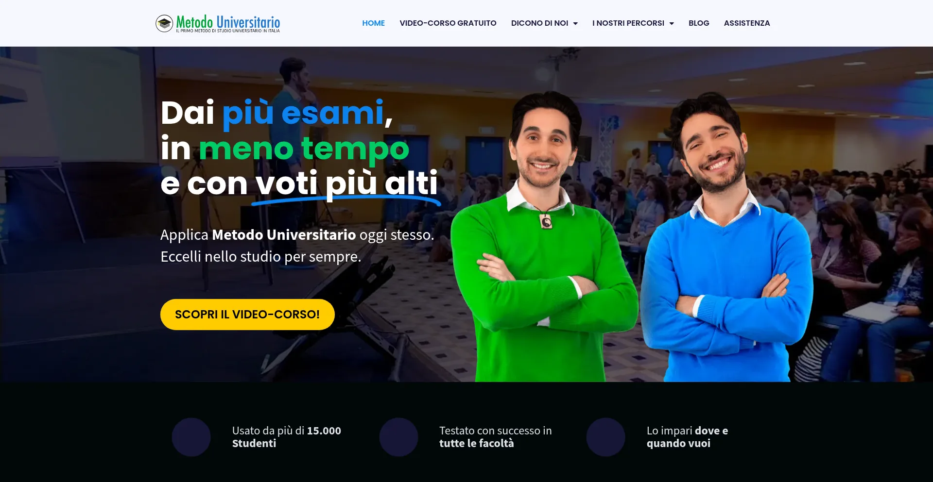 Website screenshot of Metodouniversitario.it