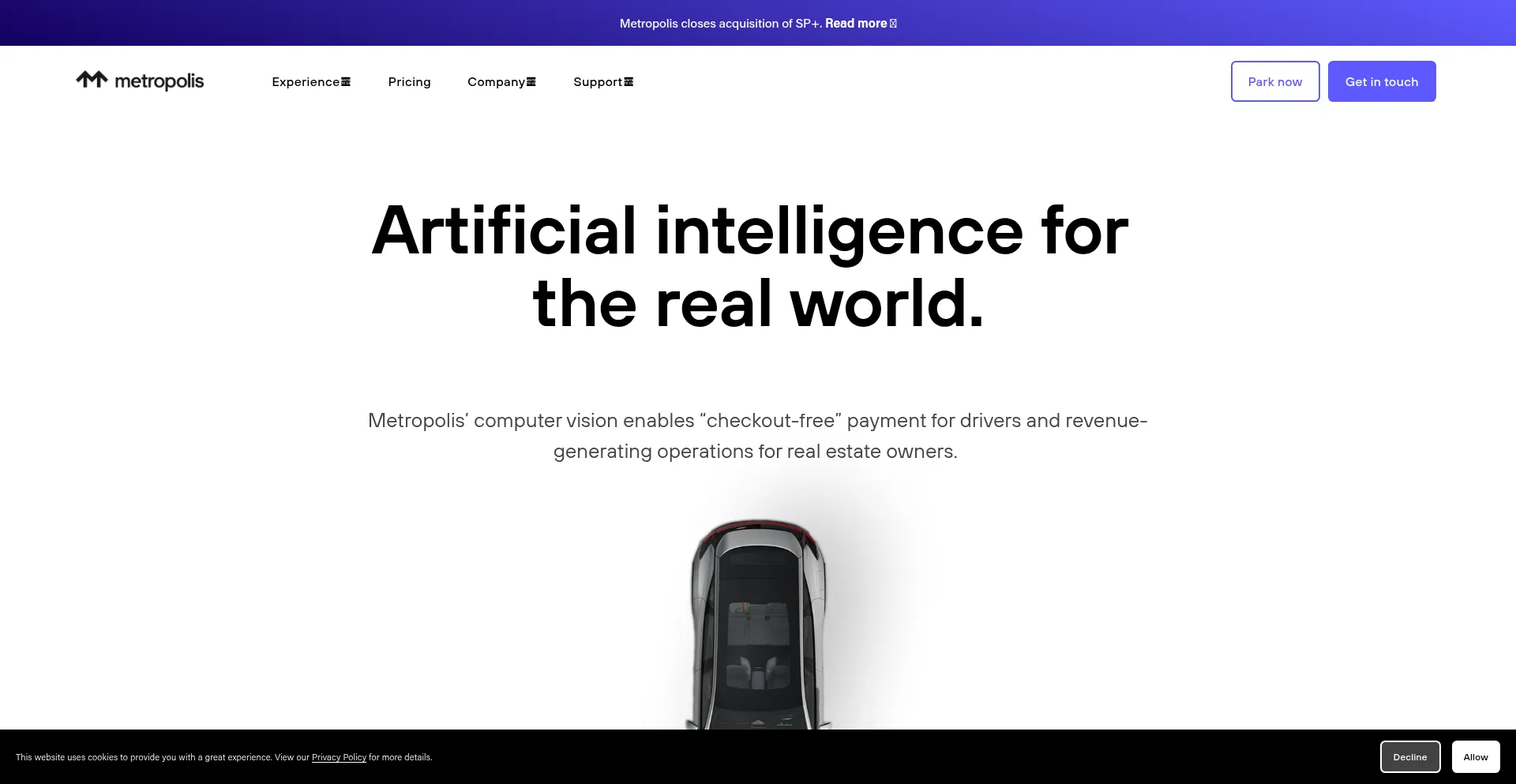 Website screenshot of Metropolis.io