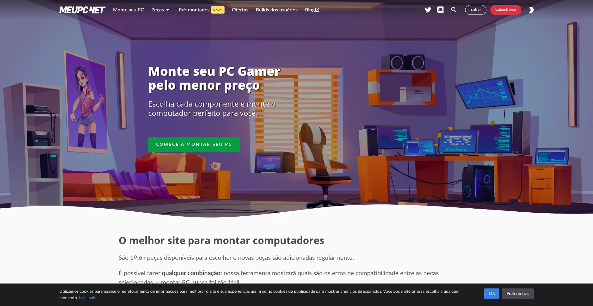 Website screenshot of Meupc.net
