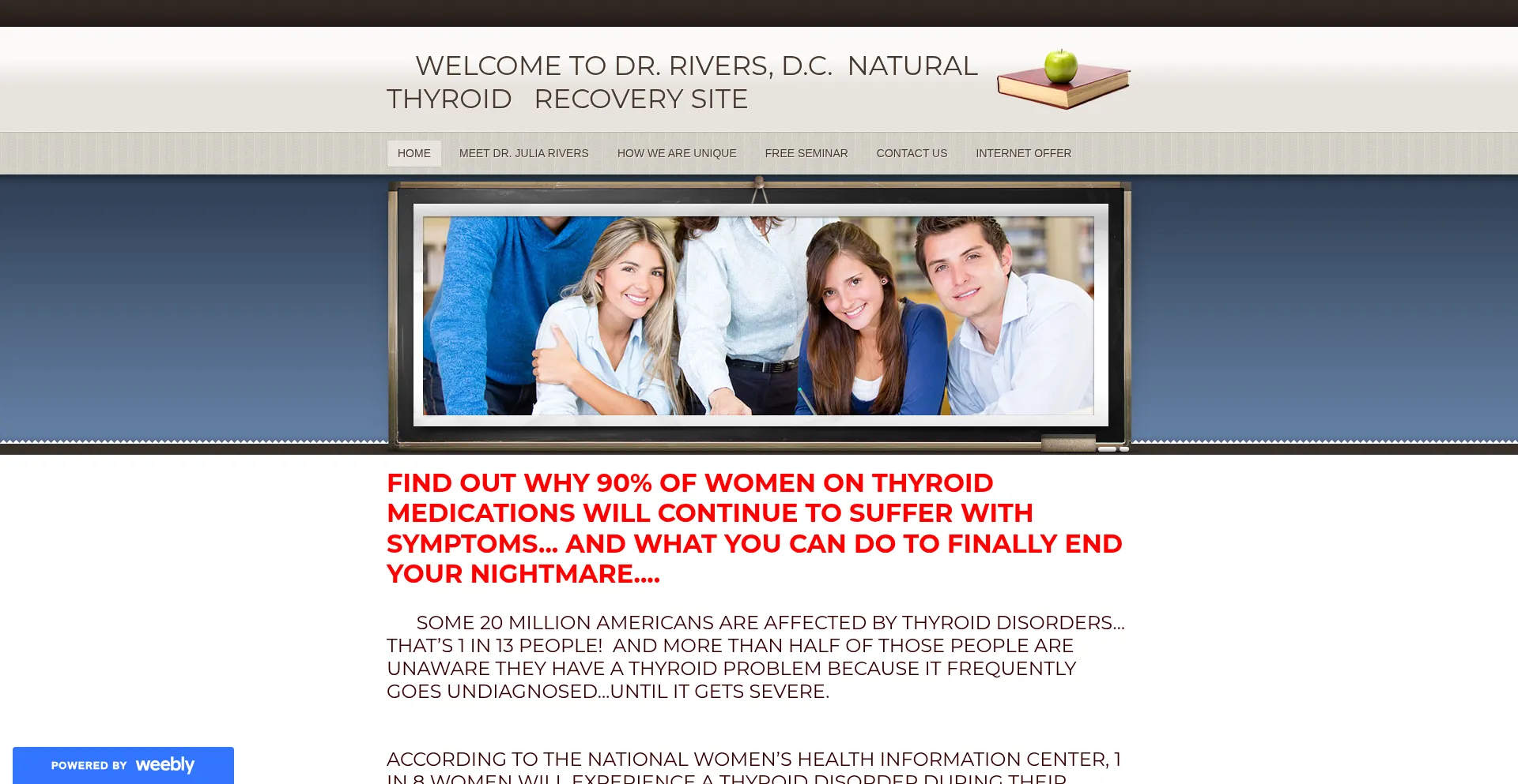 Website screenshot of Michiganthyroiddoc.com