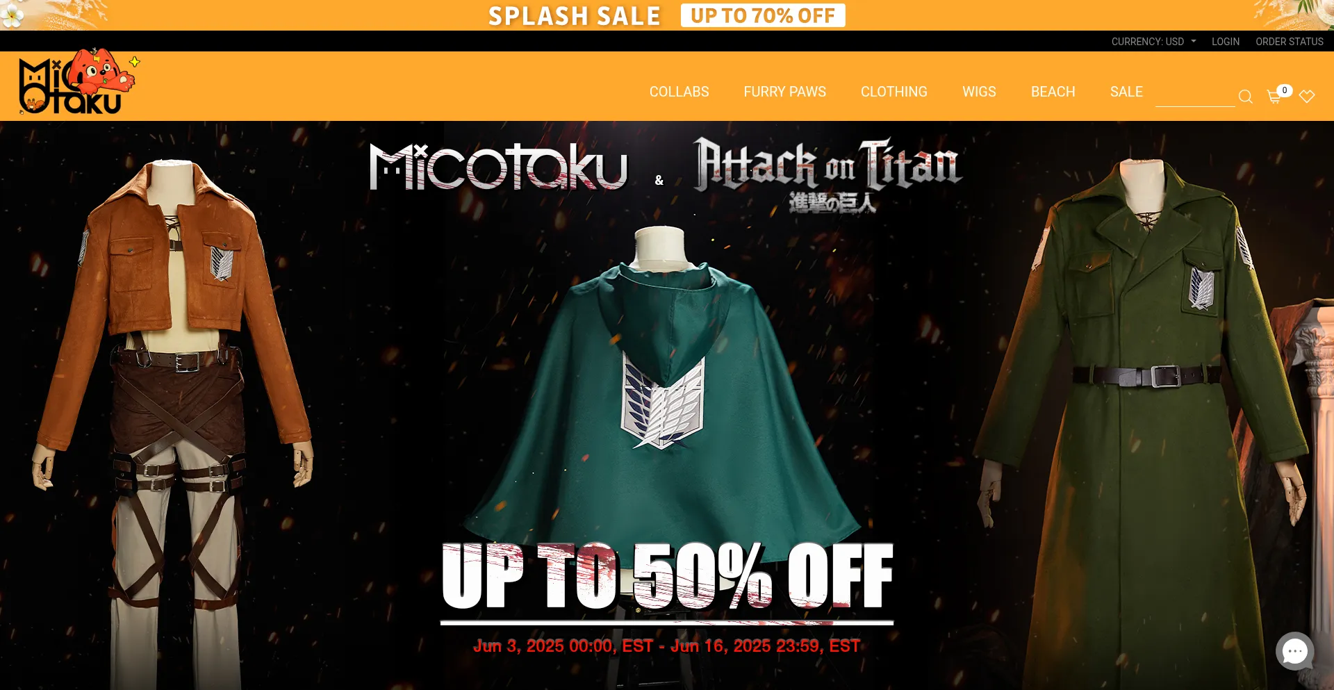 Website screenshot of Micotaku.com