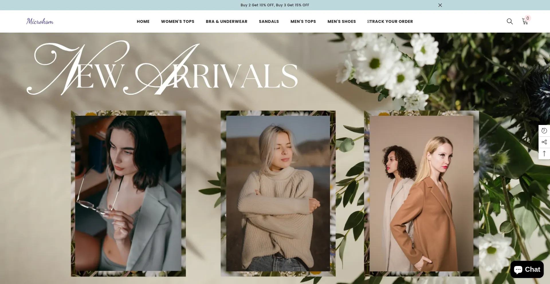 Website screenshot of Microksm.shop