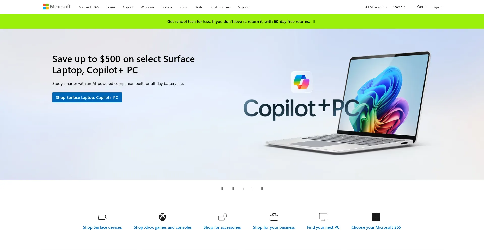 Website screenshot of Microsotf.com