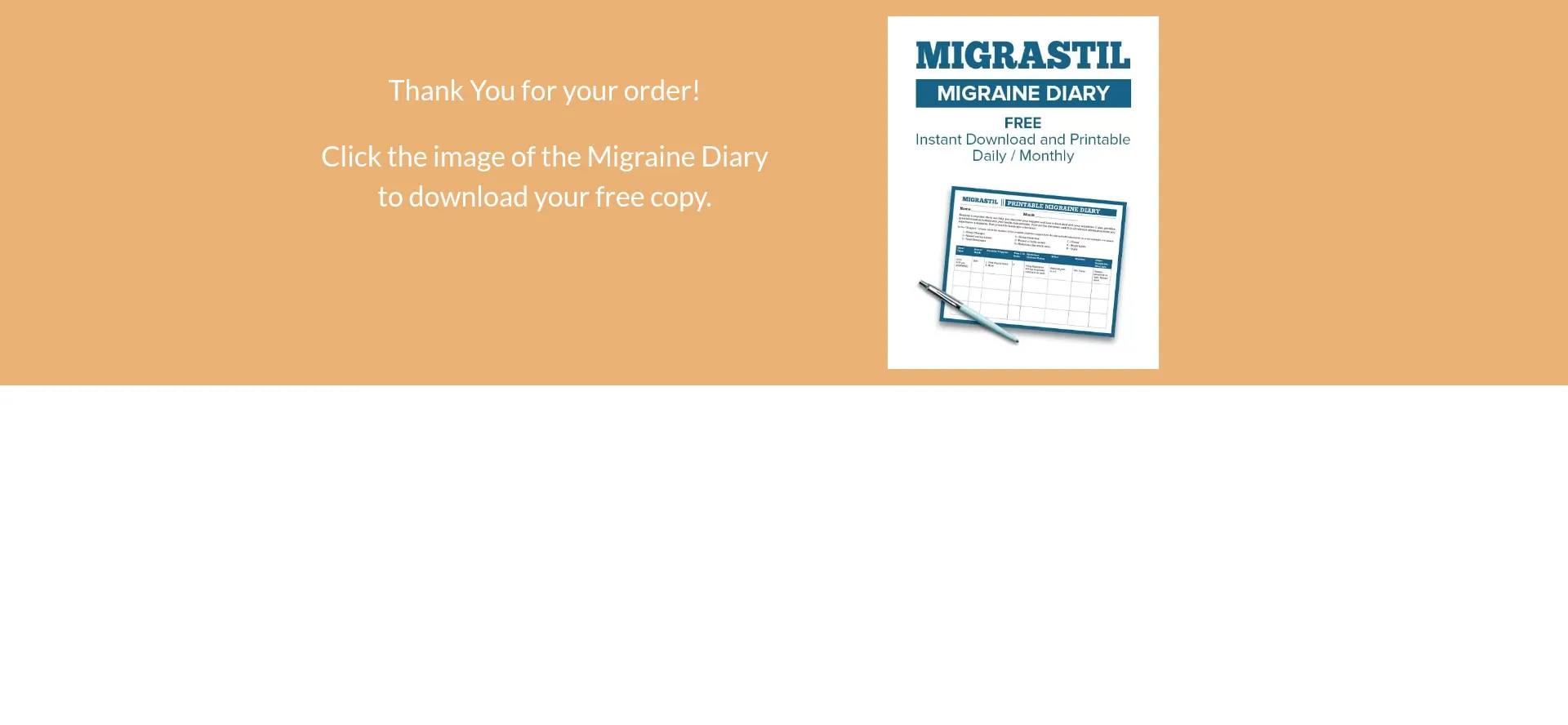 Website screenshot of Migrainewarrior.club