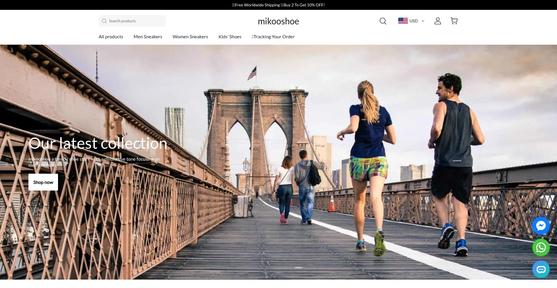 Website screenshot of Mikooshoe.com