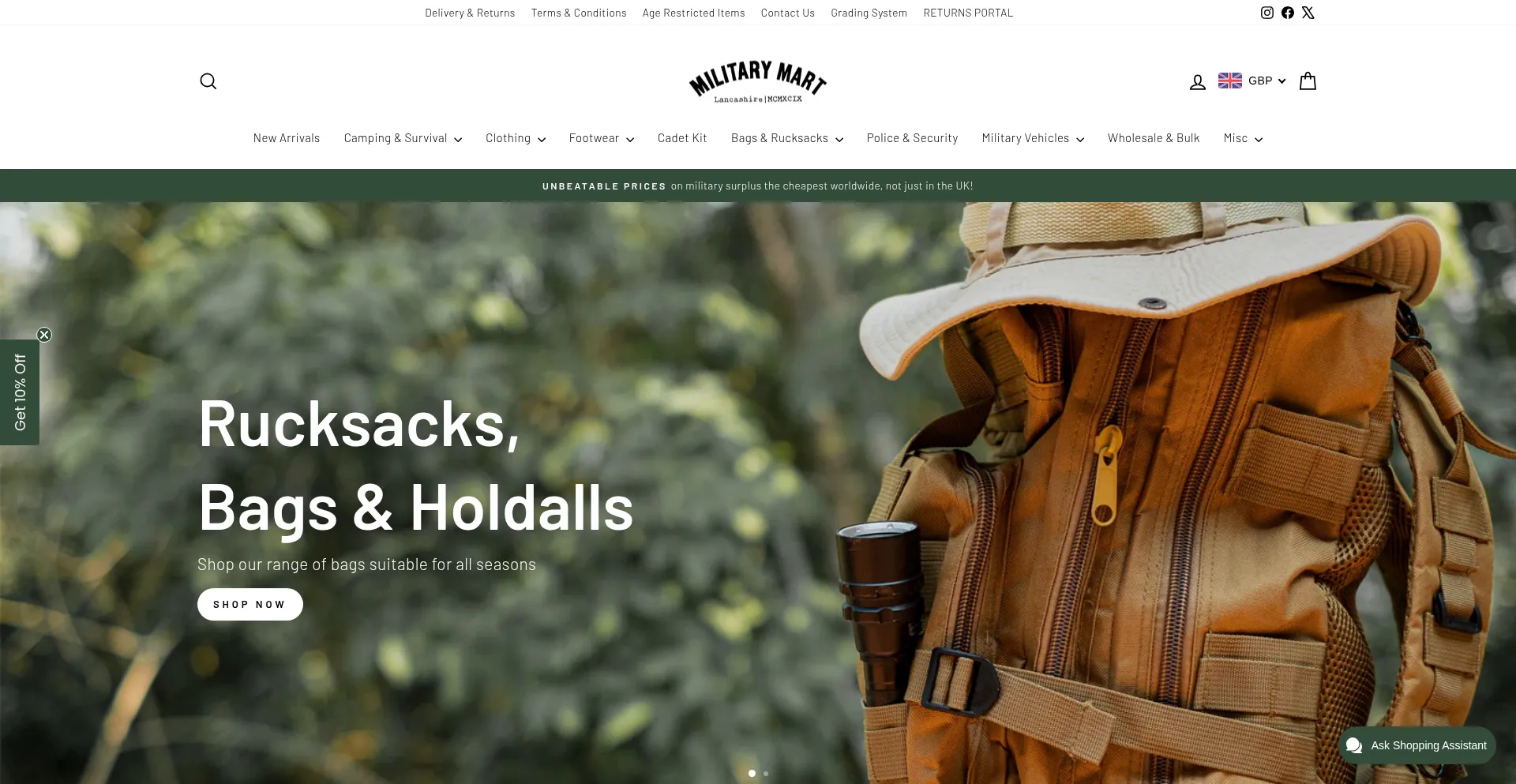 Militarymart.co.uk Screenshot