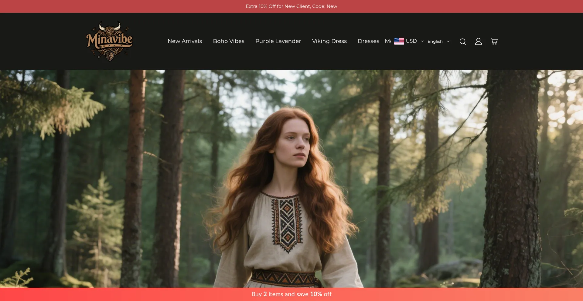 Website screenshot of Minavibe.com