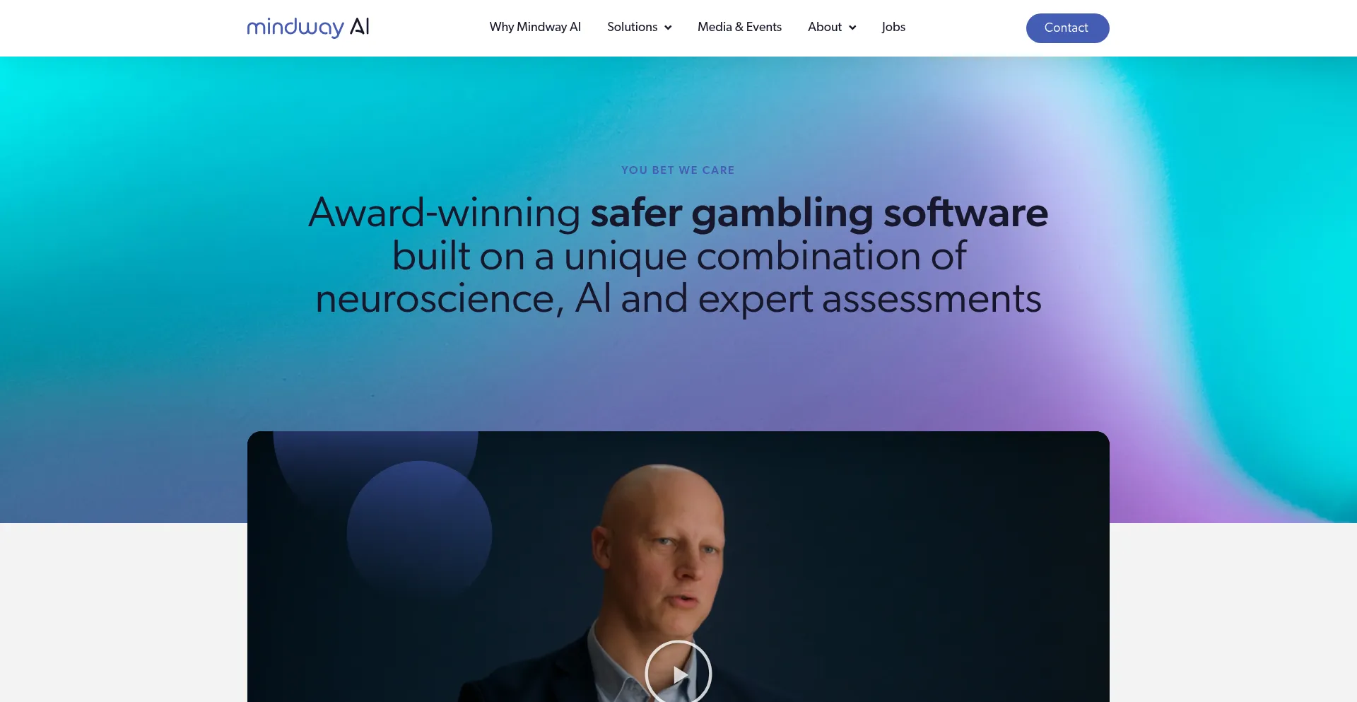 Website screenshot of Mindway.ai