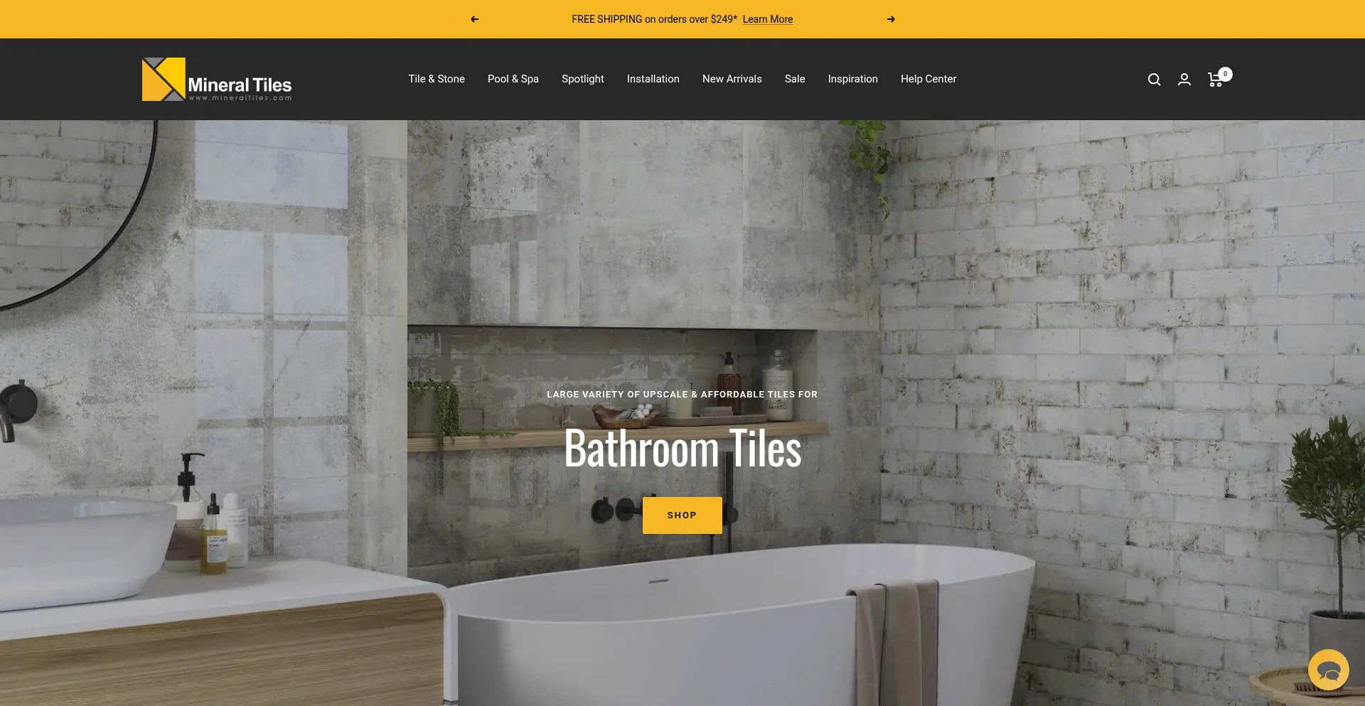 Website screenshot of Mineraltiles.com