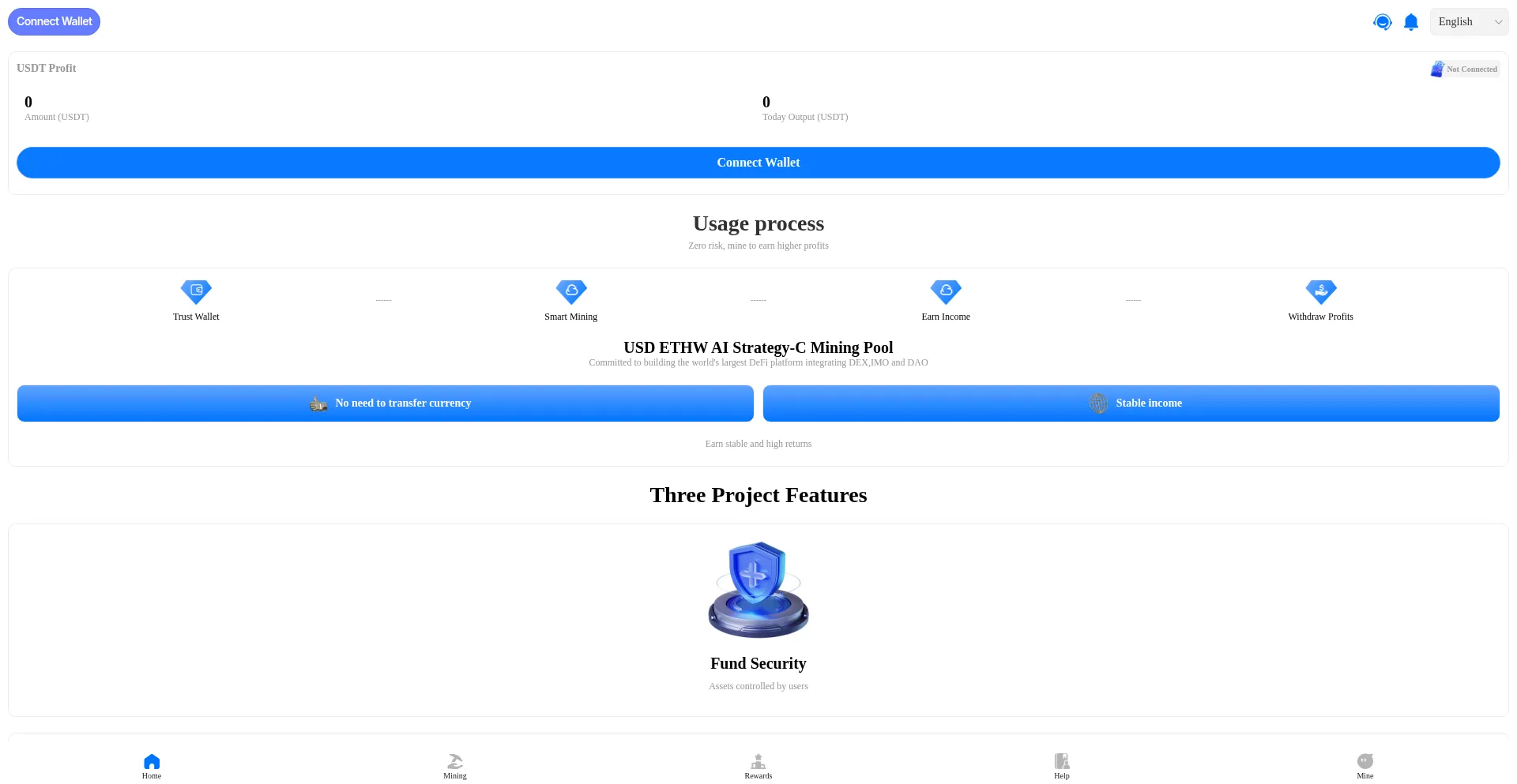 Website screenshot of Mining714.com