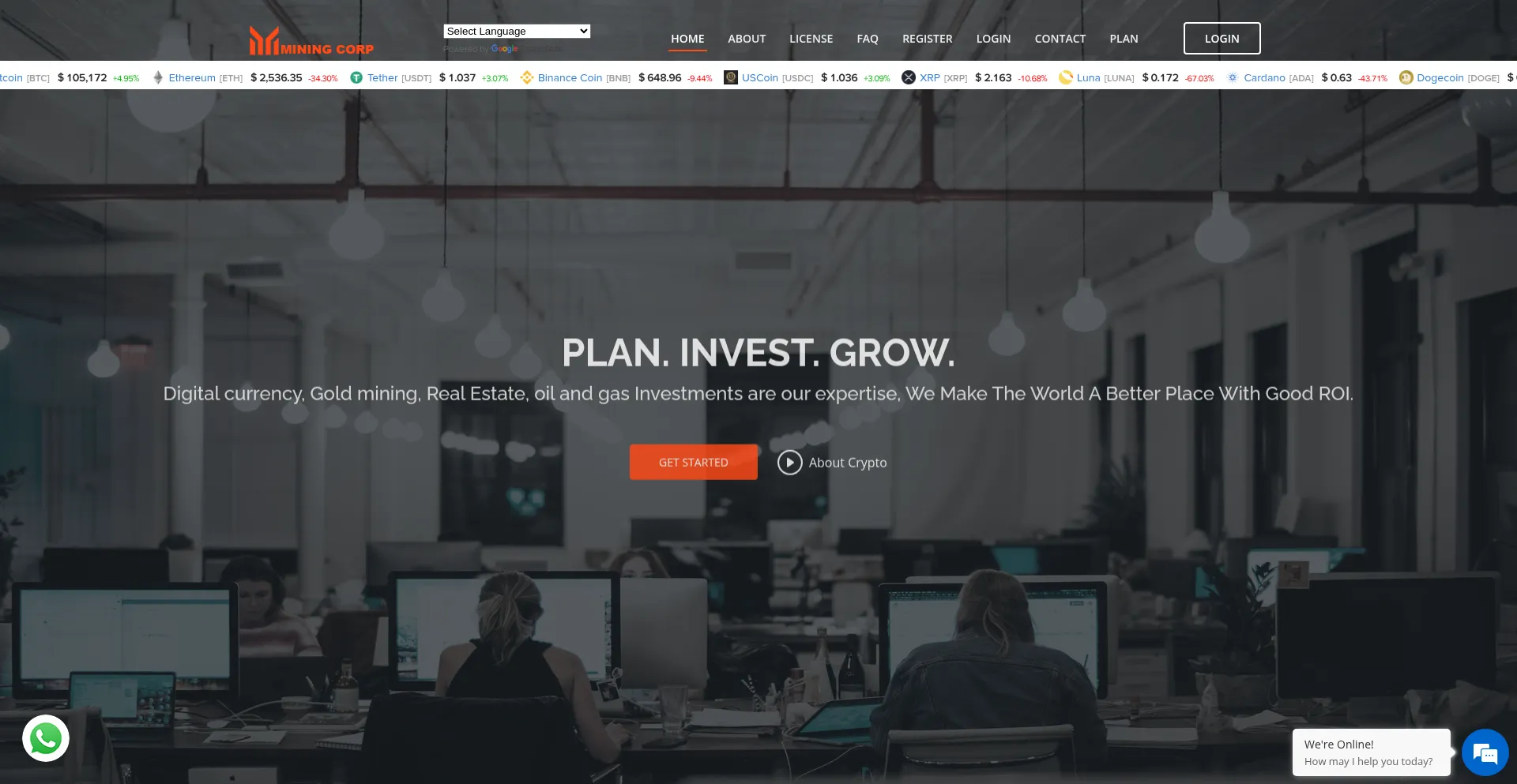 Website screenshot of Miningcorp.uk