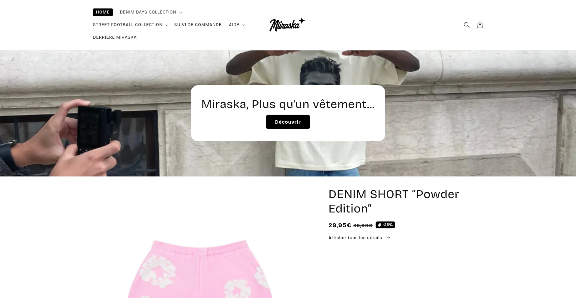 Website screenshot of Miraska.com