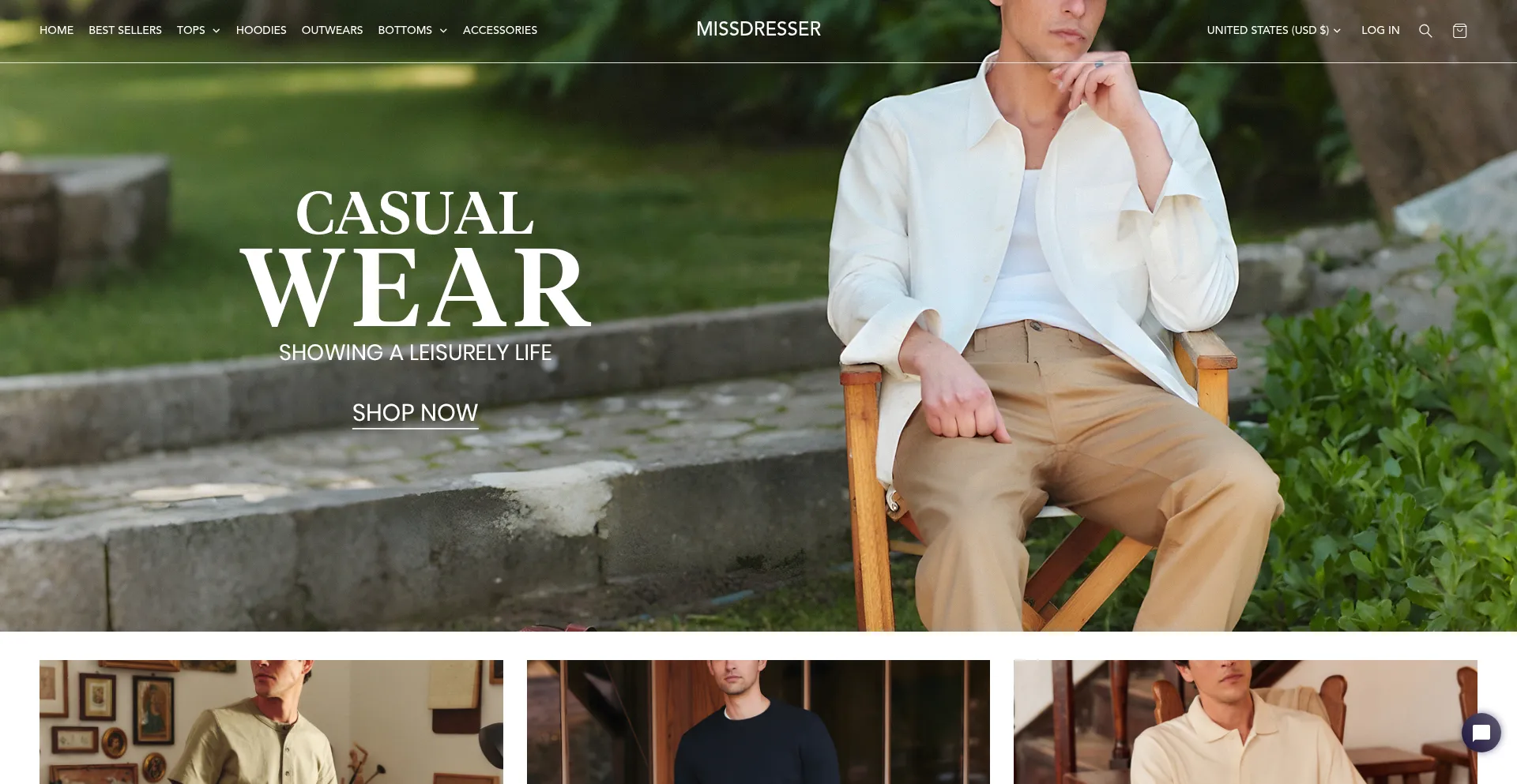 Website screenshot of Missdresser.com