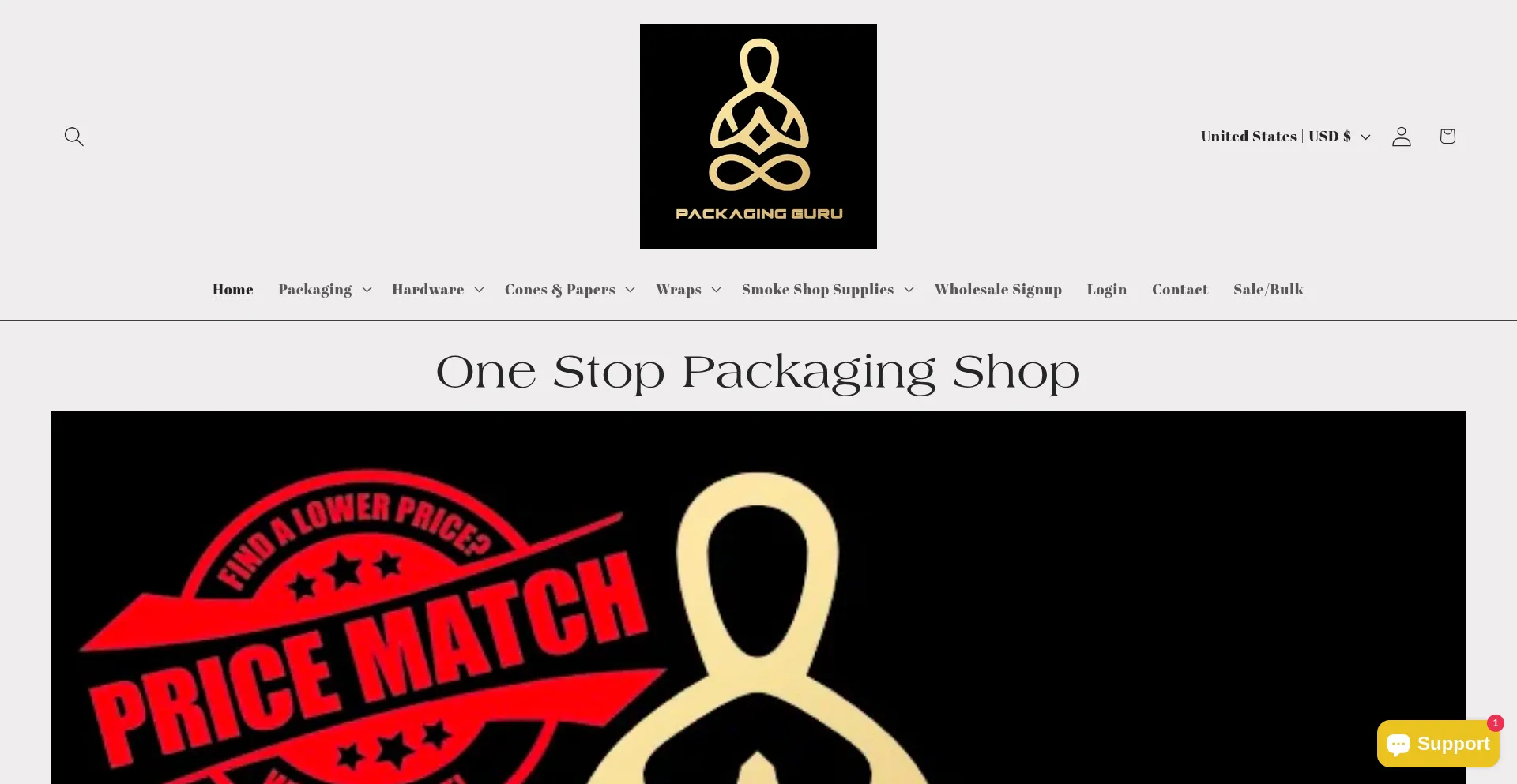 Website screenshot of Mjpackagingguru.com