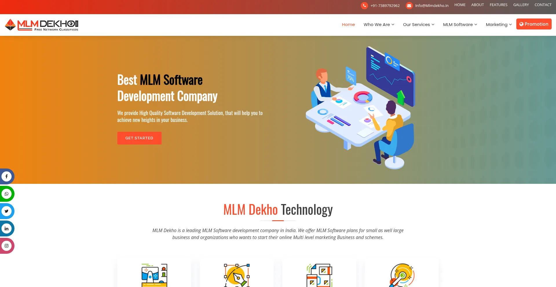 Website screenshot of Mlmdekho.in