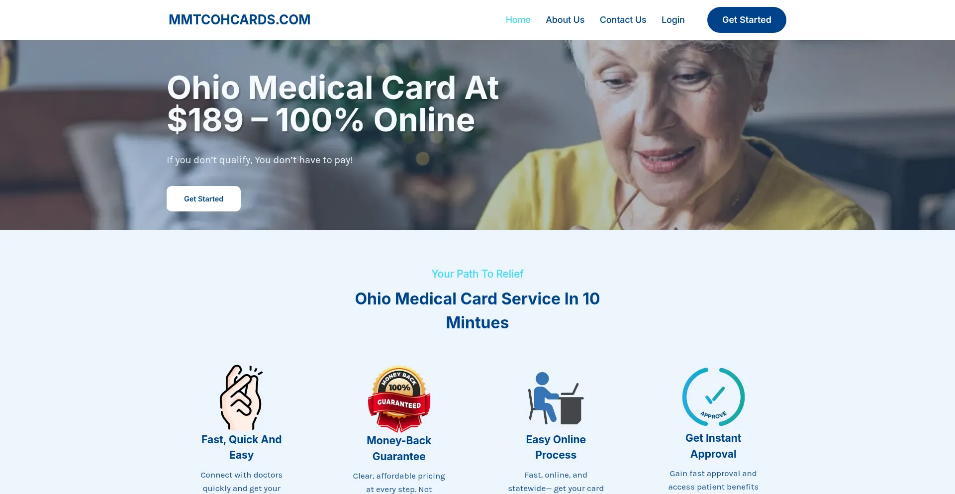 Website screenshot of Mmtcohcards.com