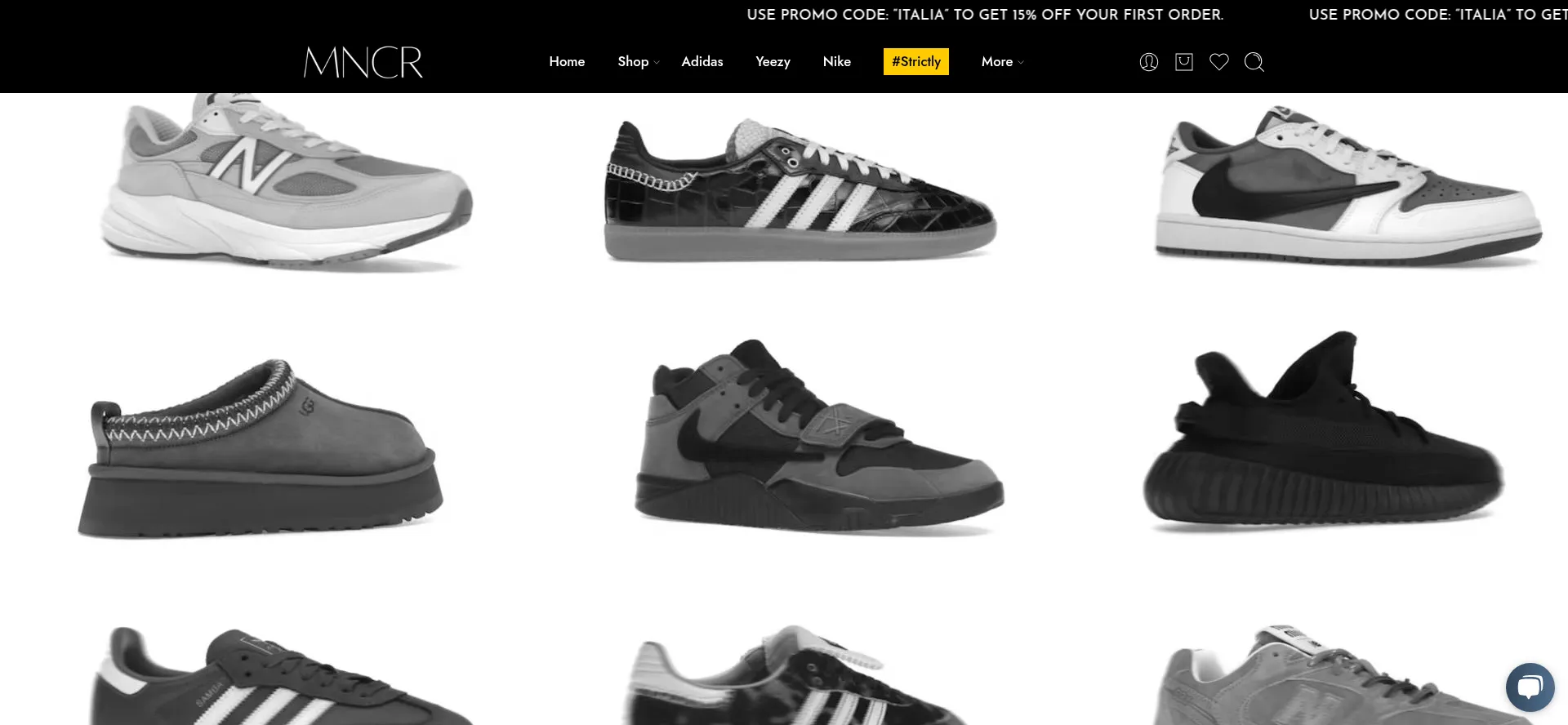 Website screenshot of Mncr.club