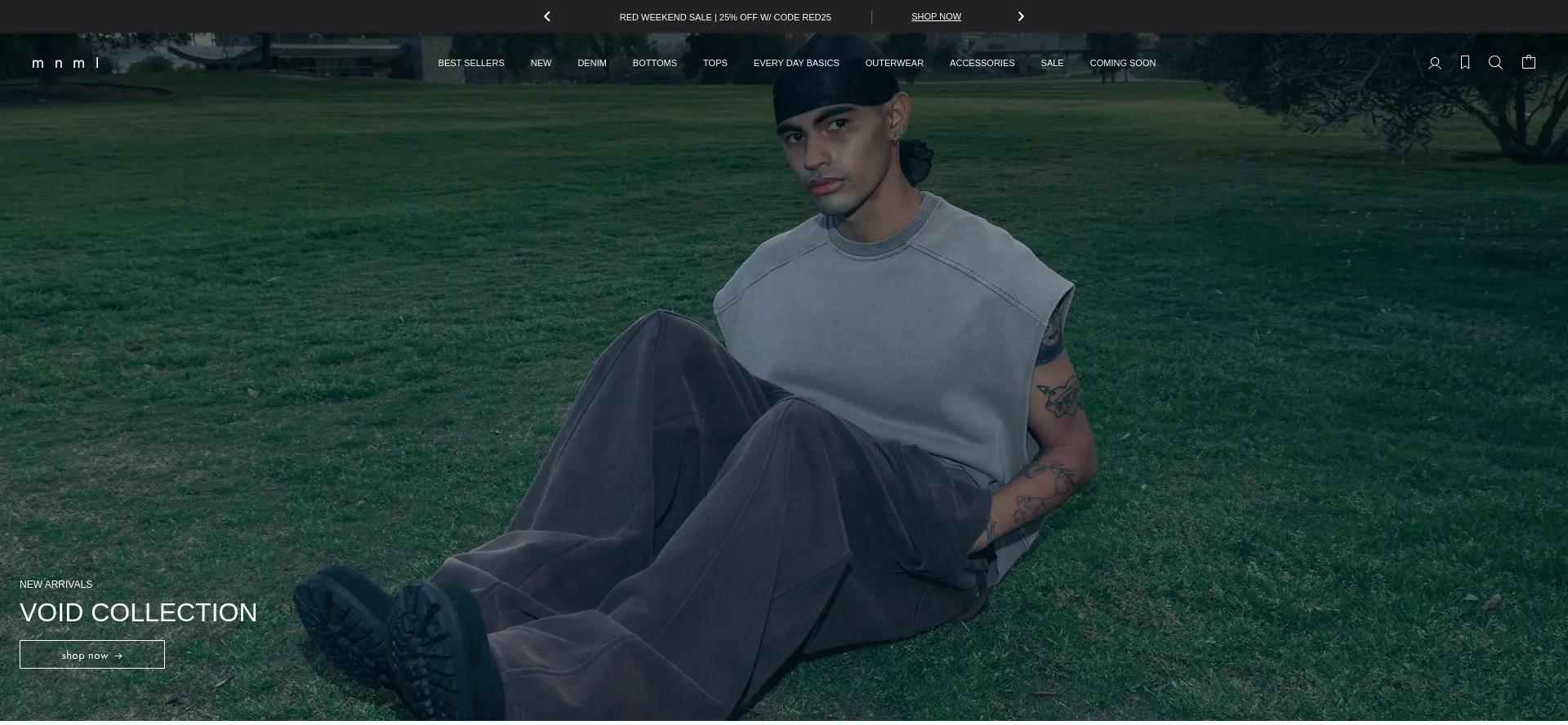 Website screenshot of Mnml.la