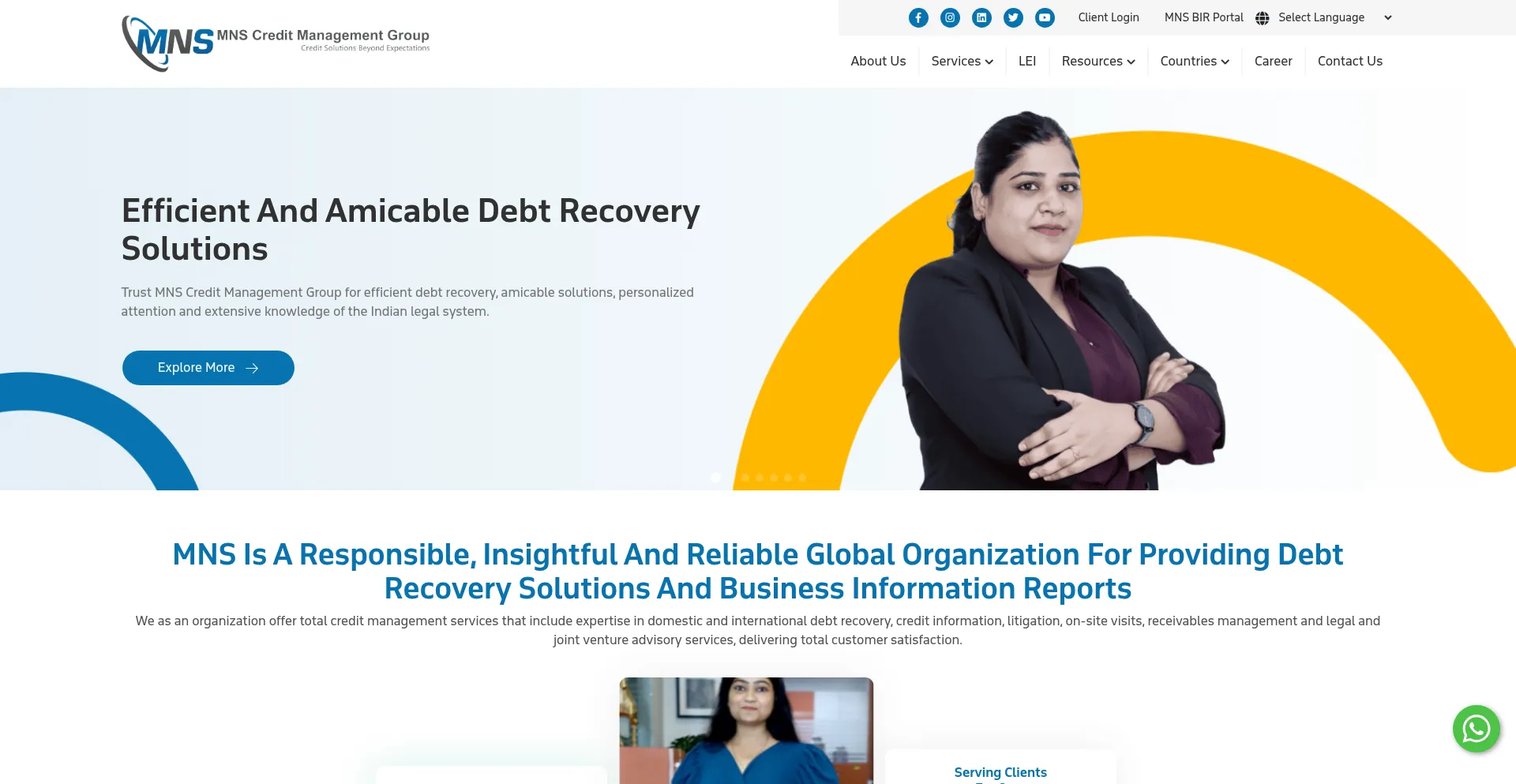 Website screenshot of Mnscredit.com