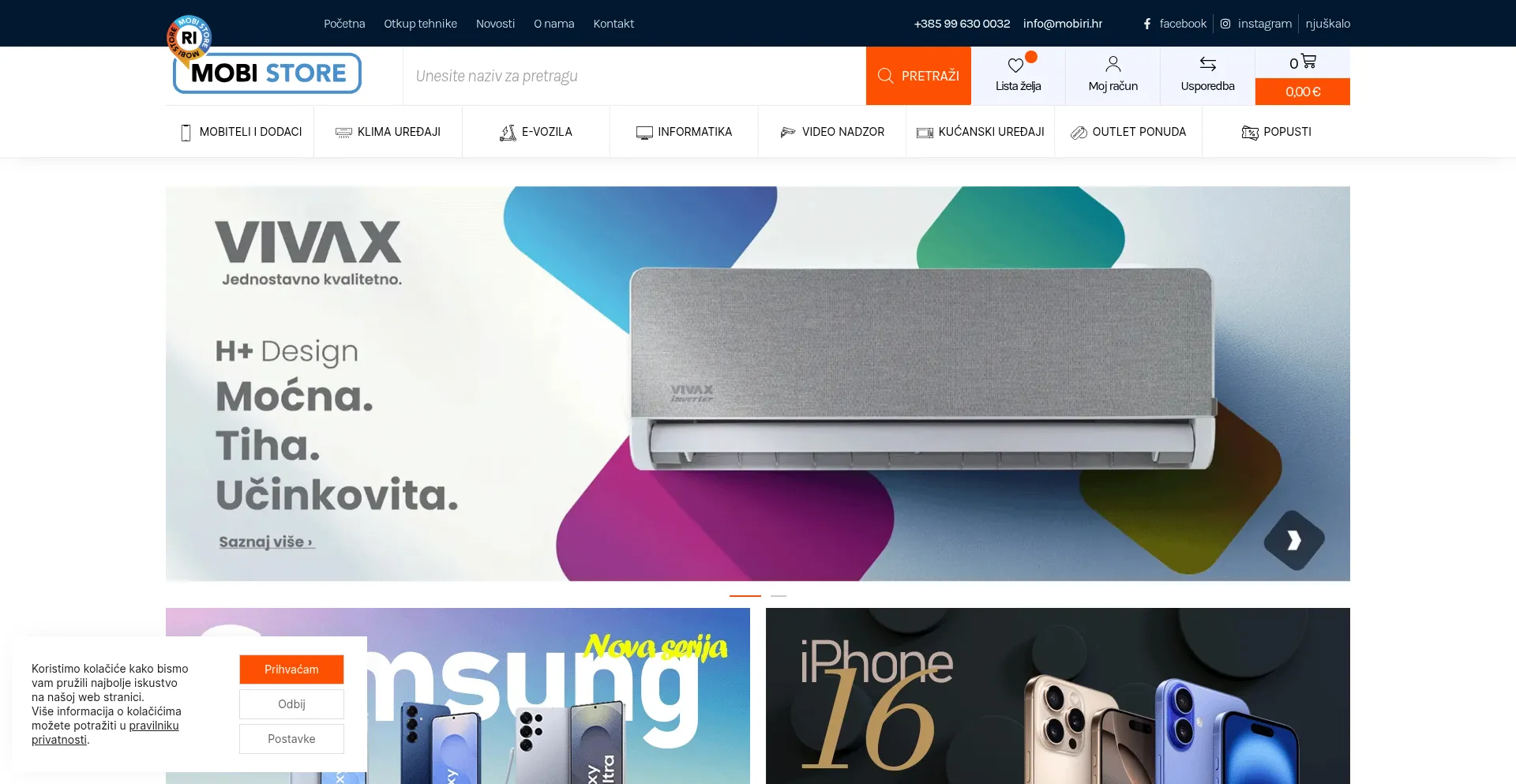 Website screenshot of Mobiri.hr