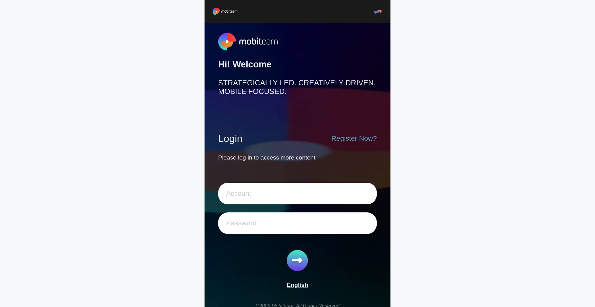 Website screenshot of Mobiteamnow.com