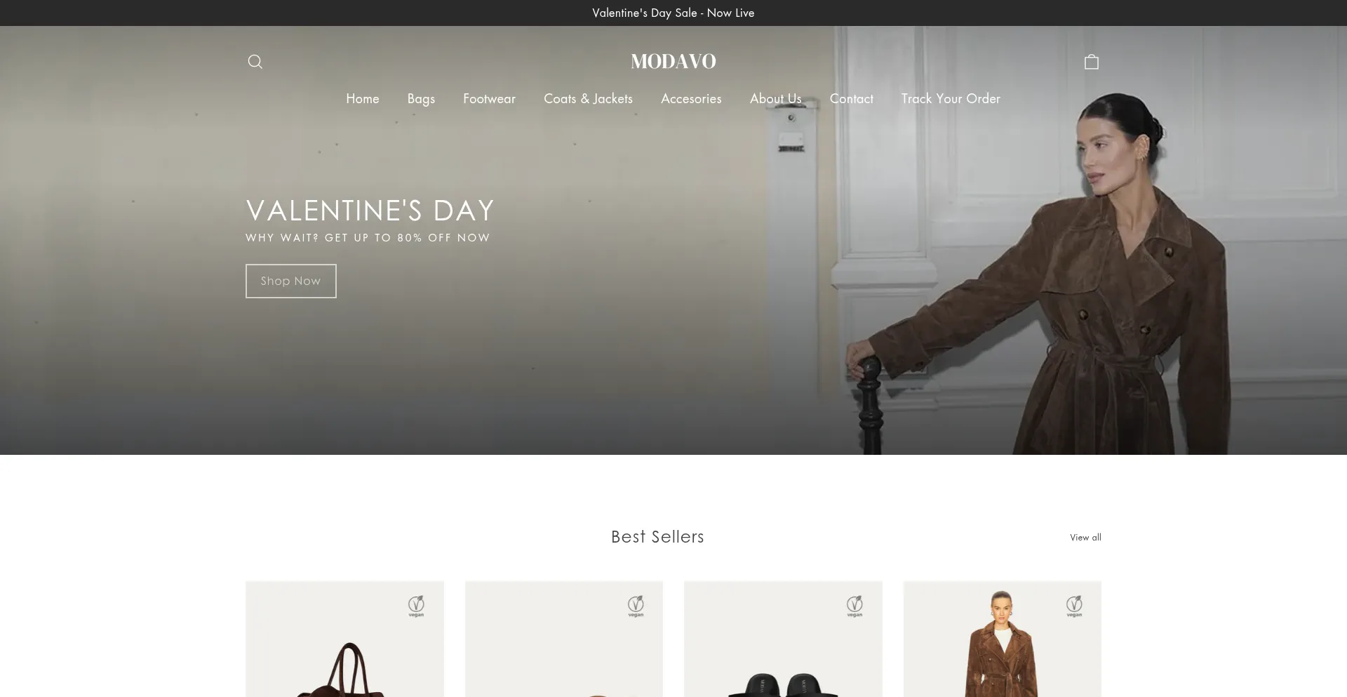 Website screenshot of Modavo.us