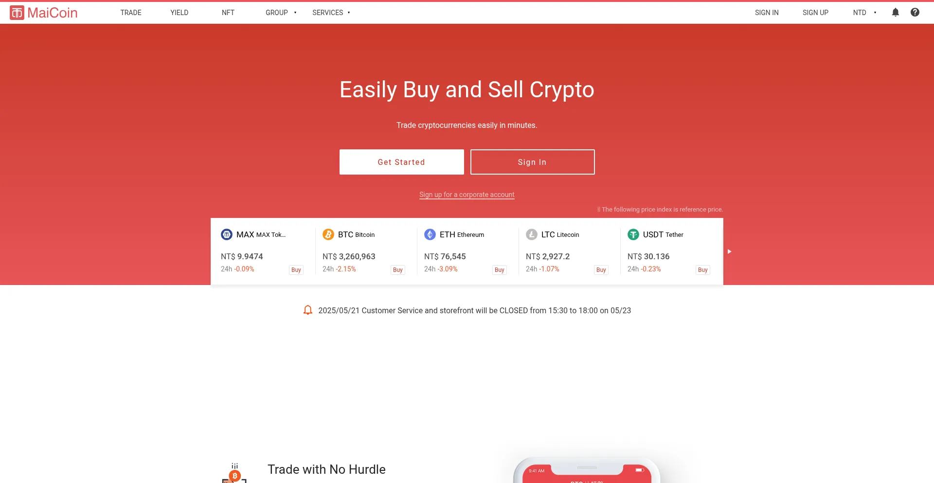 Website screenshot of Modernity.com