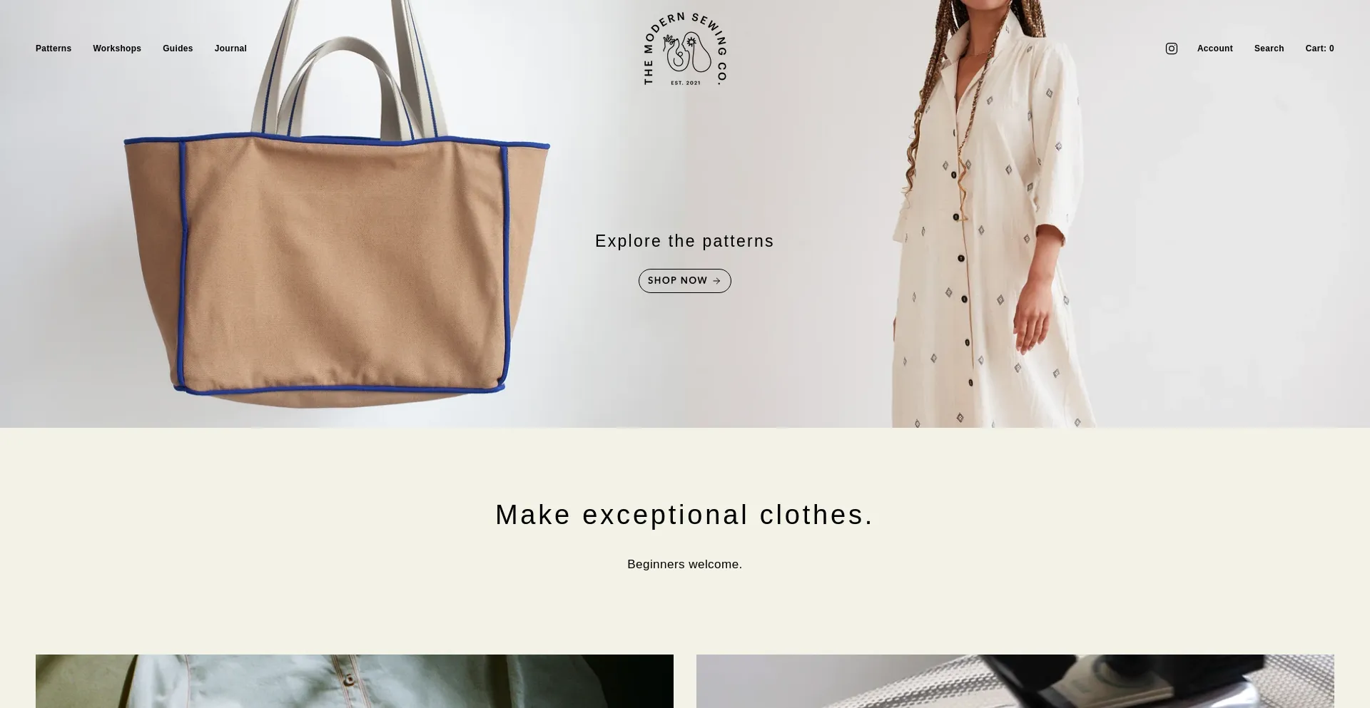 Website screenshot of Modernsewingco.com