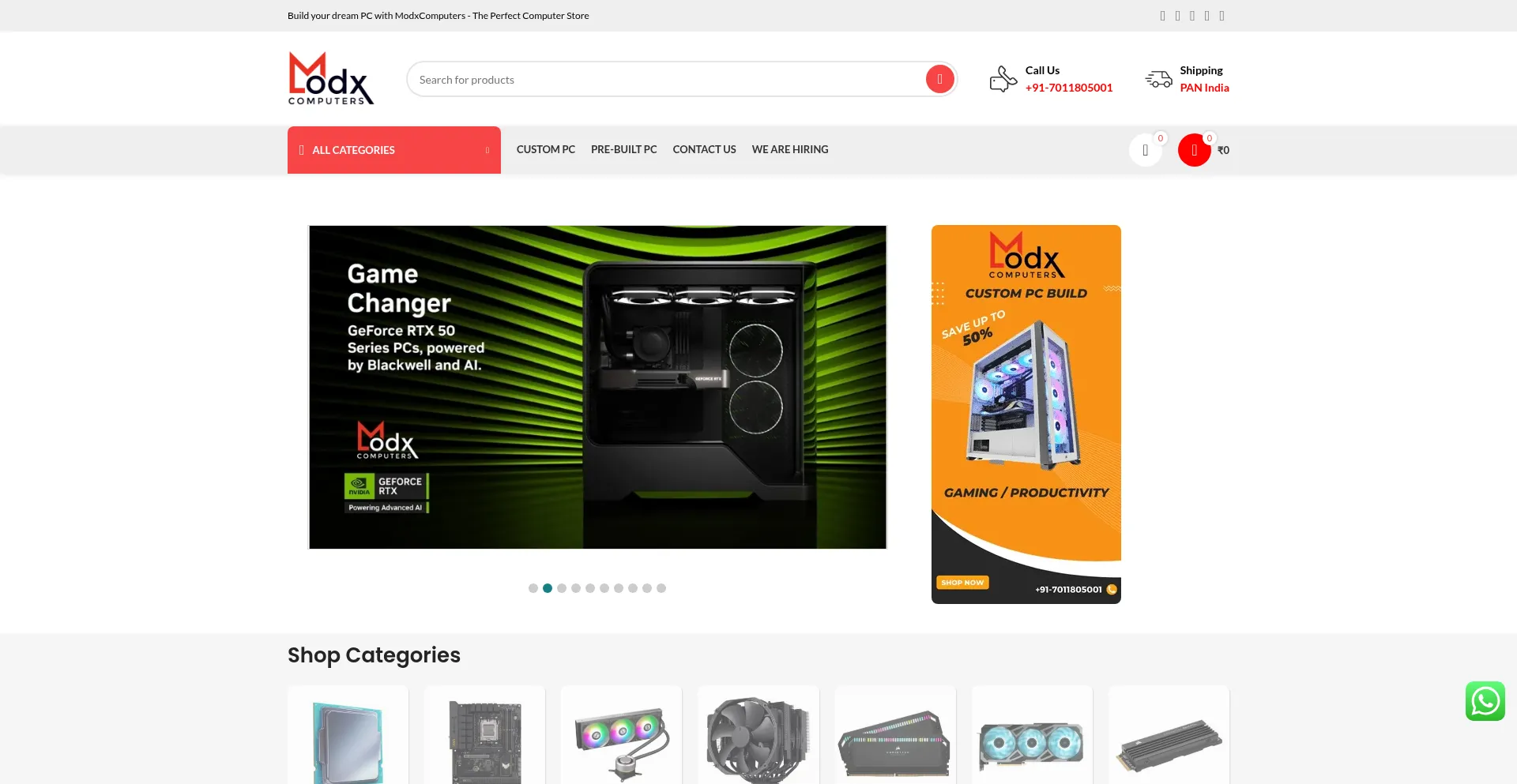 Website screenshot of Modxcomputers.com