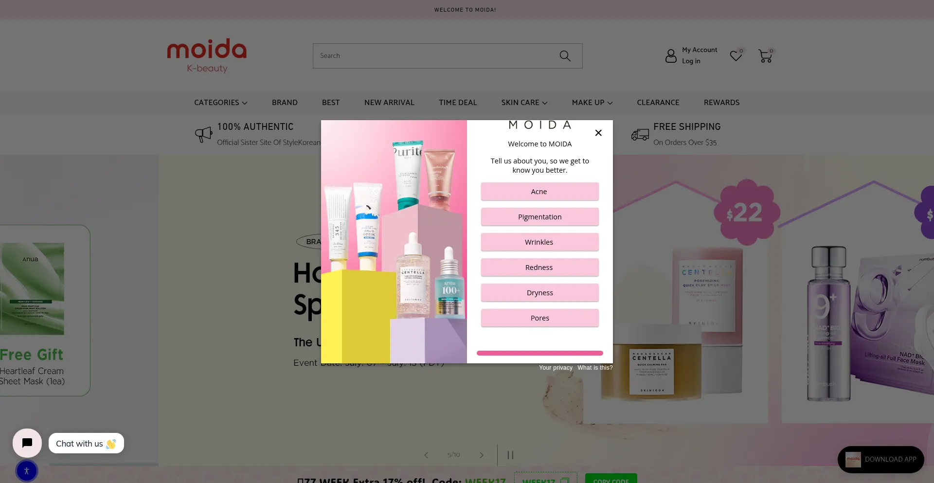 Website screenshot of Moidaus.com