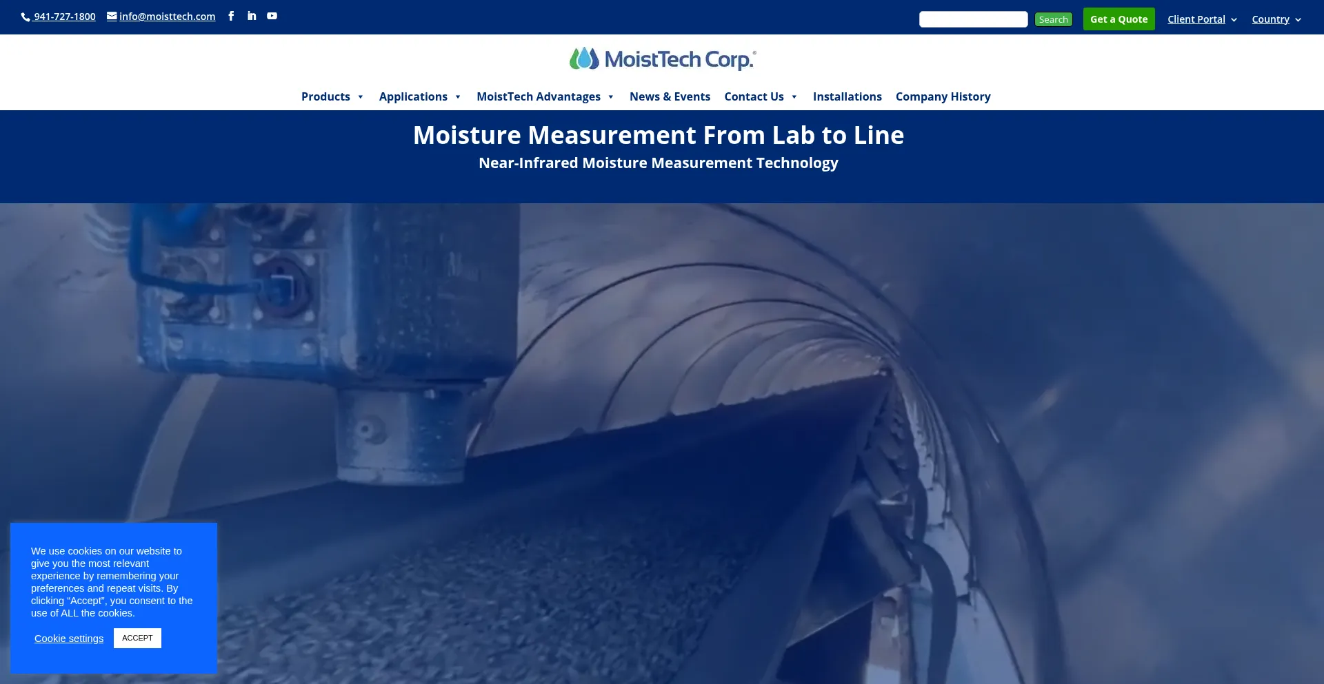 Website screenshot of Moisttech.com