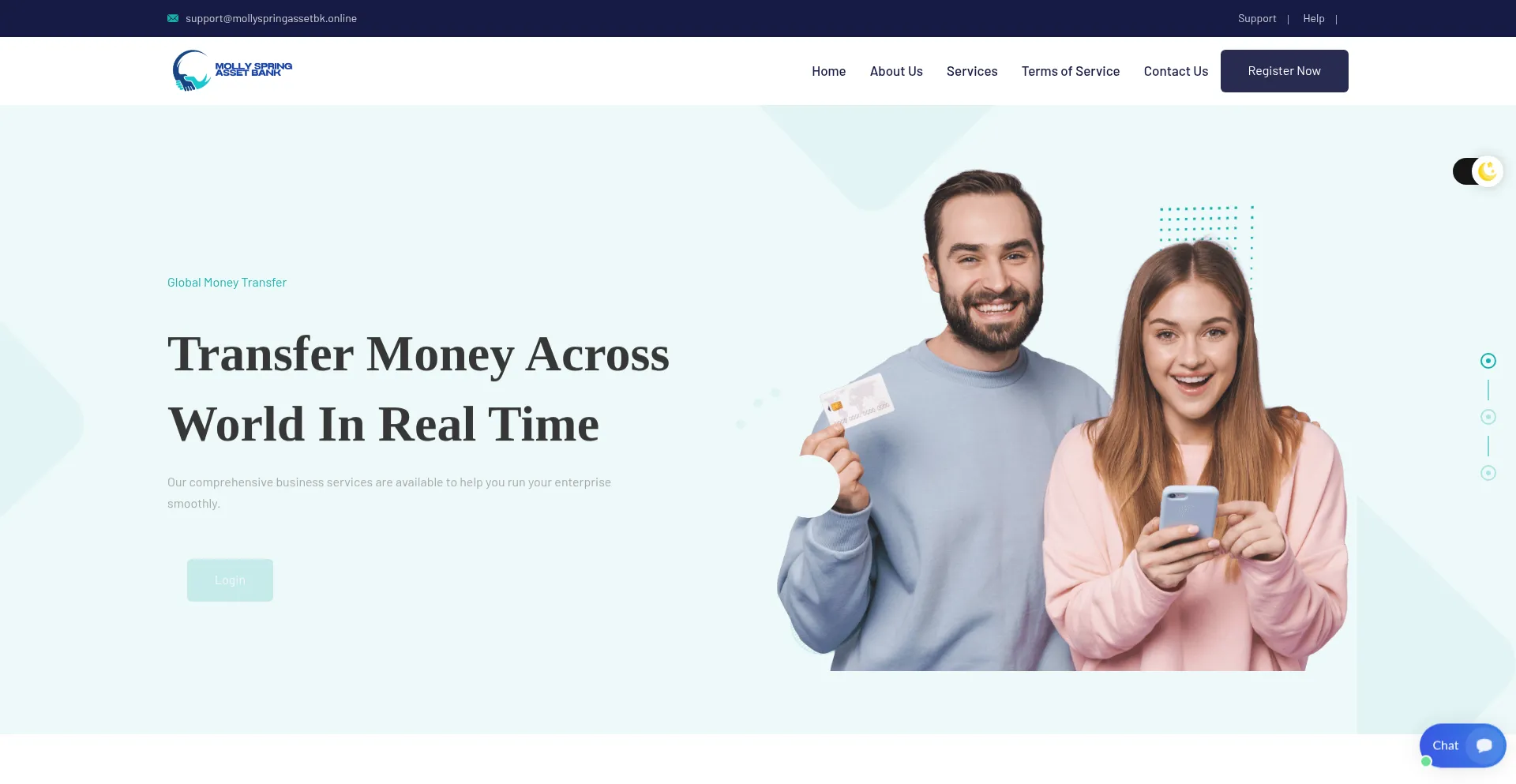 Website screenshot of Mollyspringassetbk.online