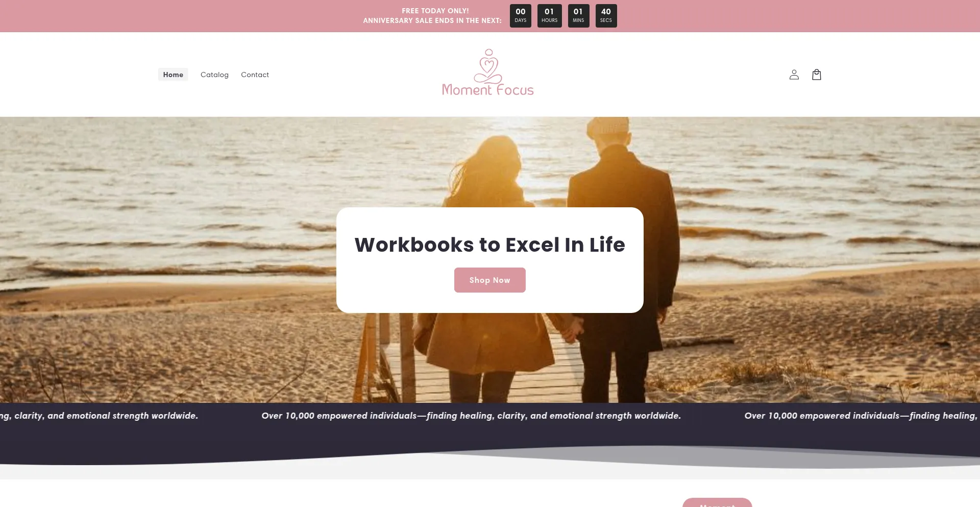 Website screenshot of Momentfocus.com