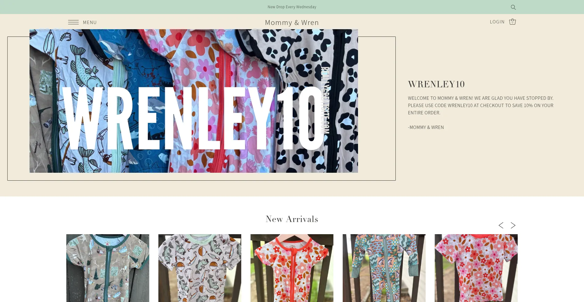 Website screenshot of Mommyanwren.com