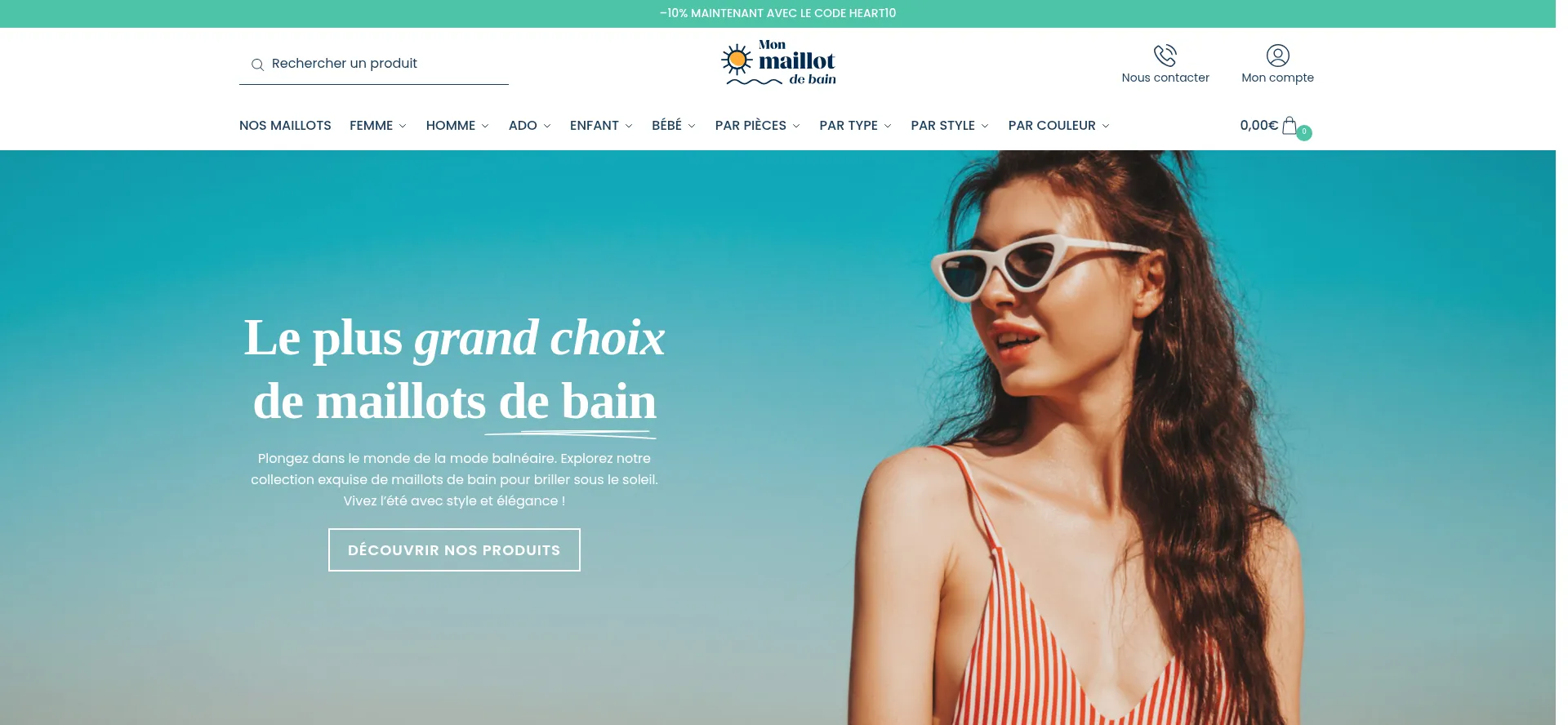 Website screenshot of Mon-maillot-de-bain.com
