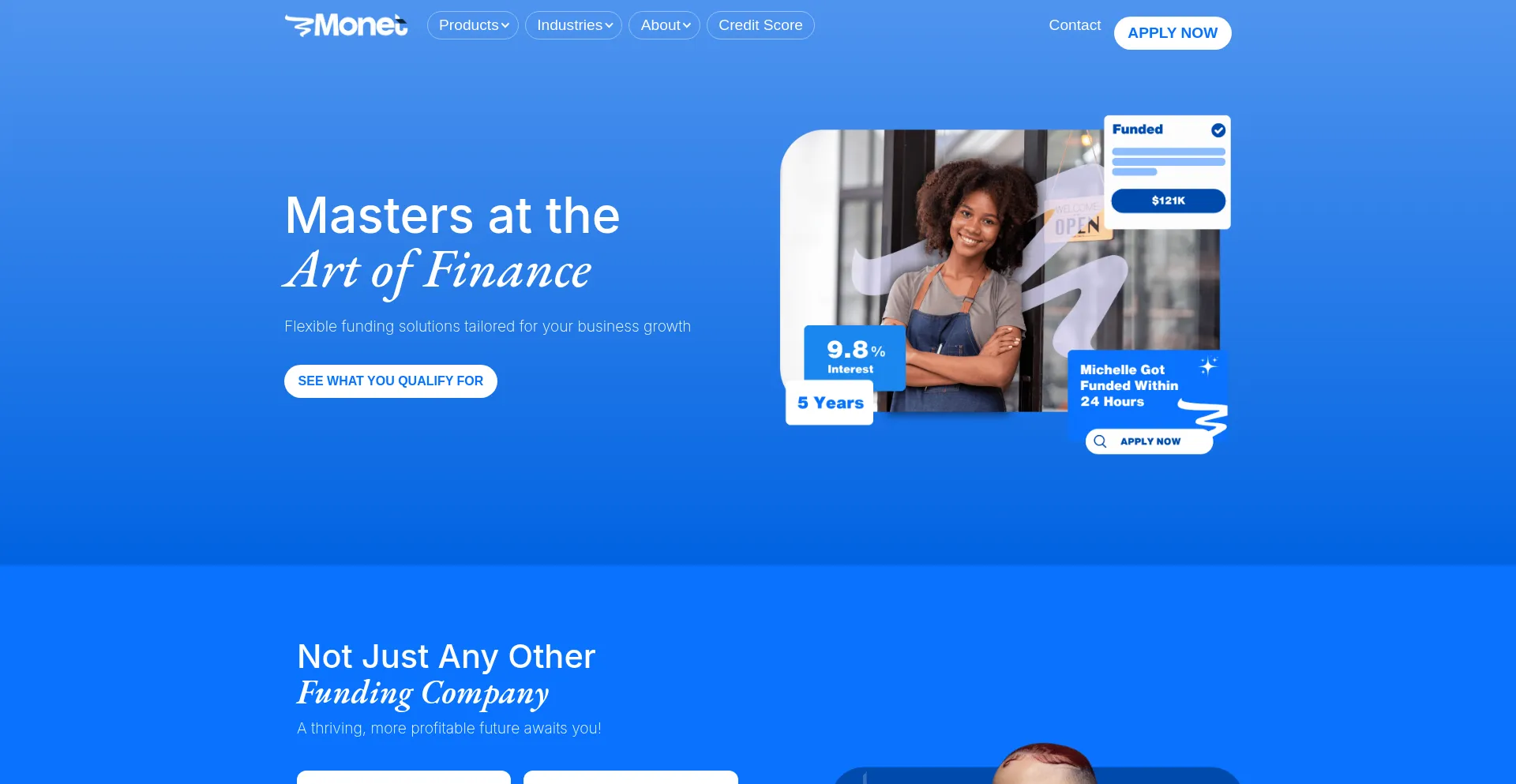 Website screenshot of Monetcap.com