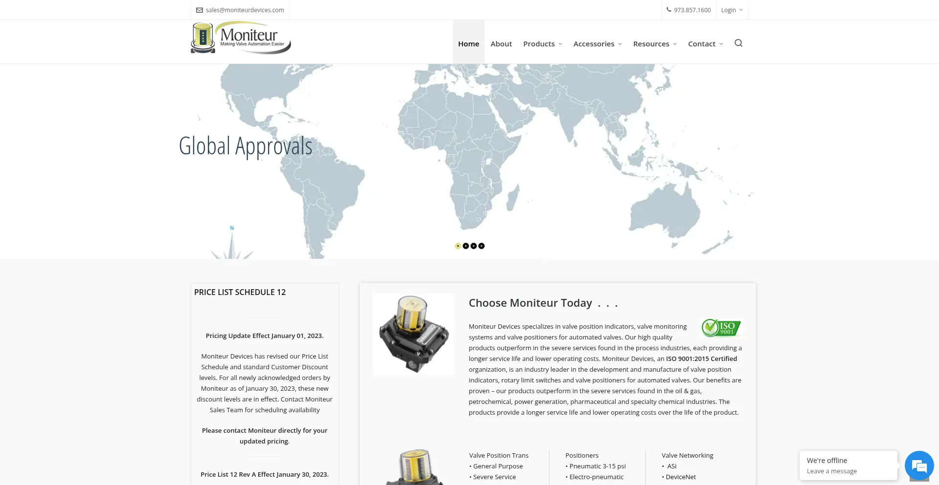 Website screenshot of Moniteurdevices.com