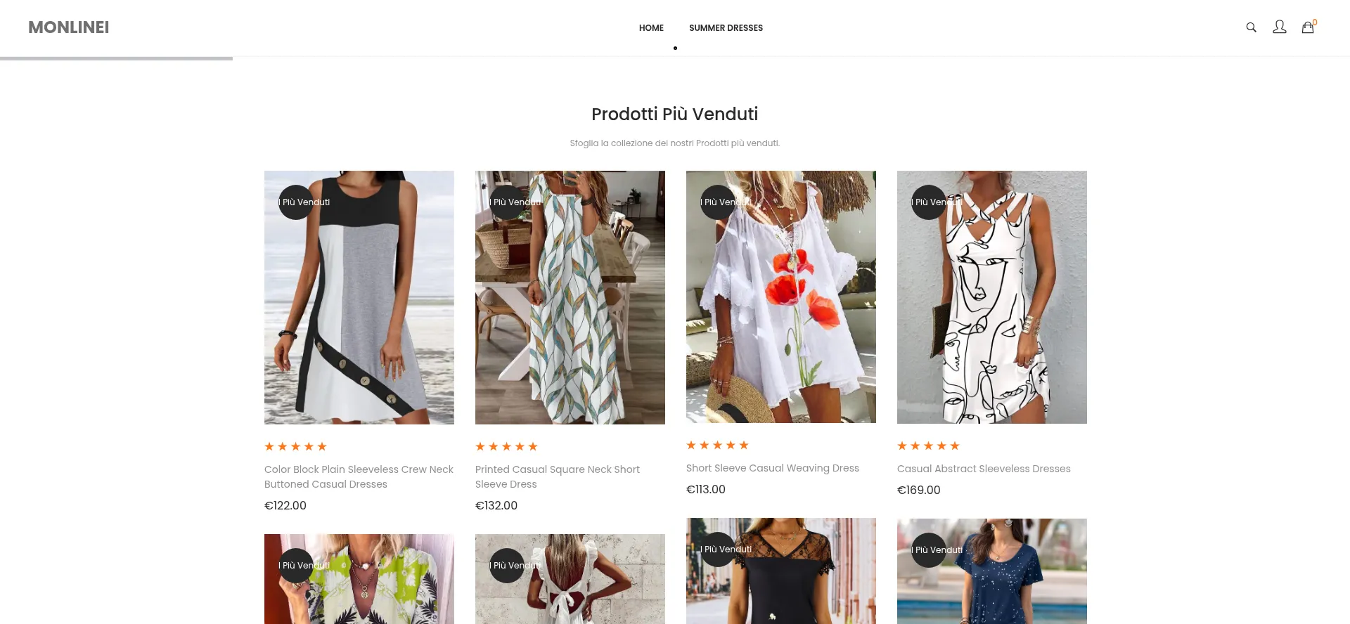 Website screenshot of Monlinei.store