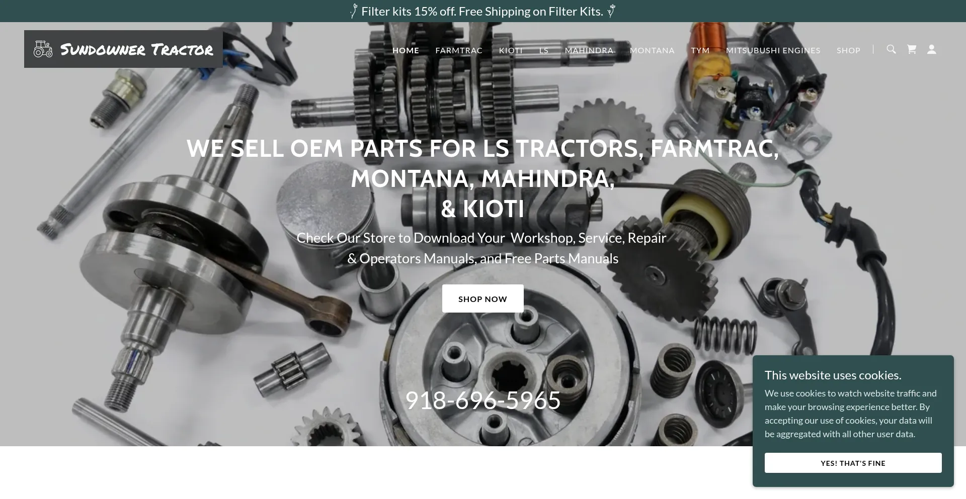 Website screenshot of Montana-tractors.com