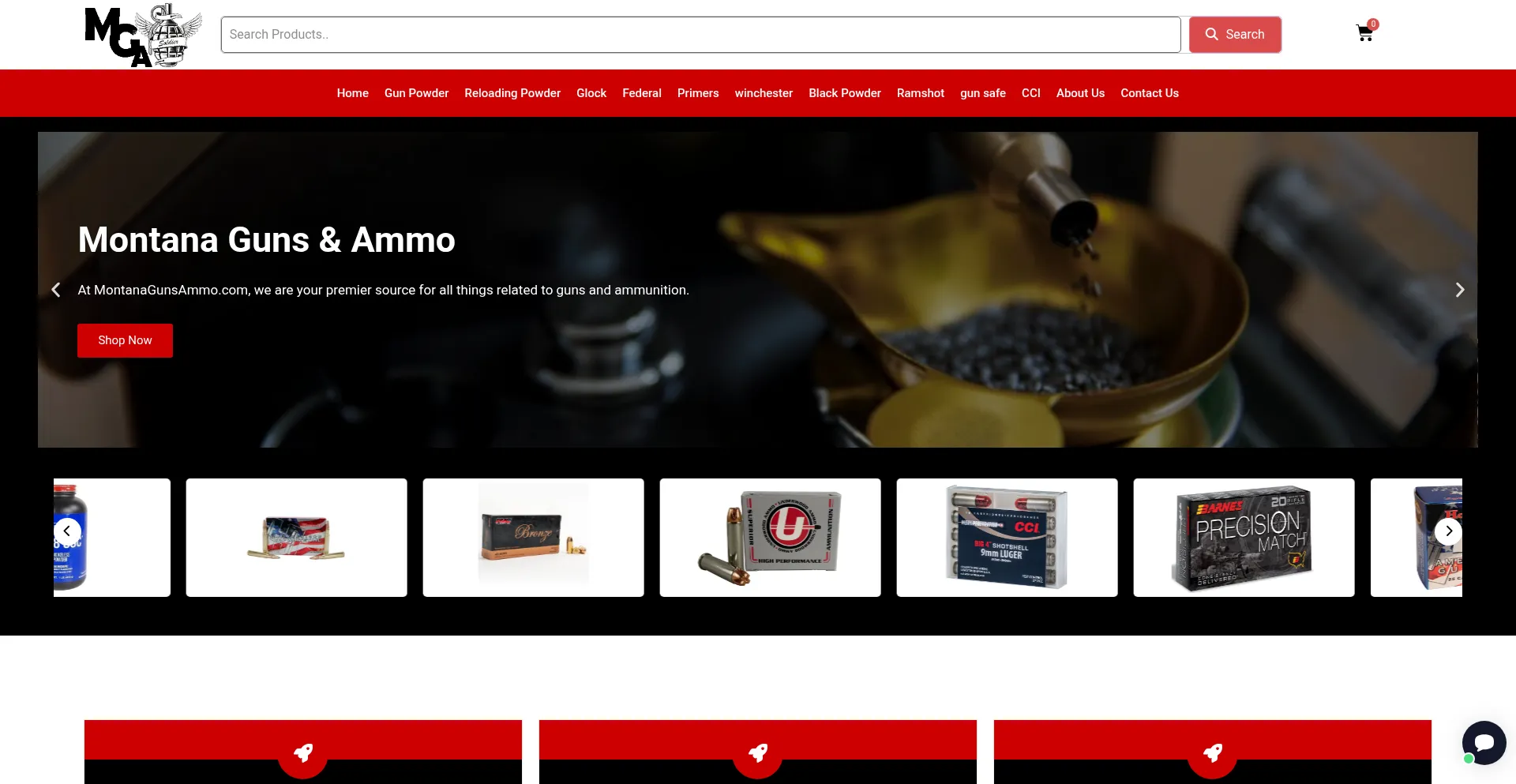 Website screenshot of Montanagunsammo.com