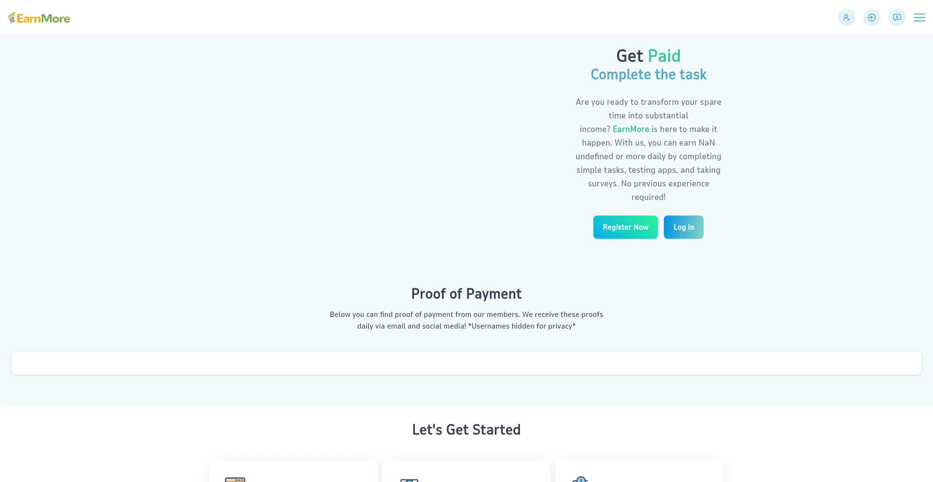 Website screenshot of Monyevryday-cpppfo.top