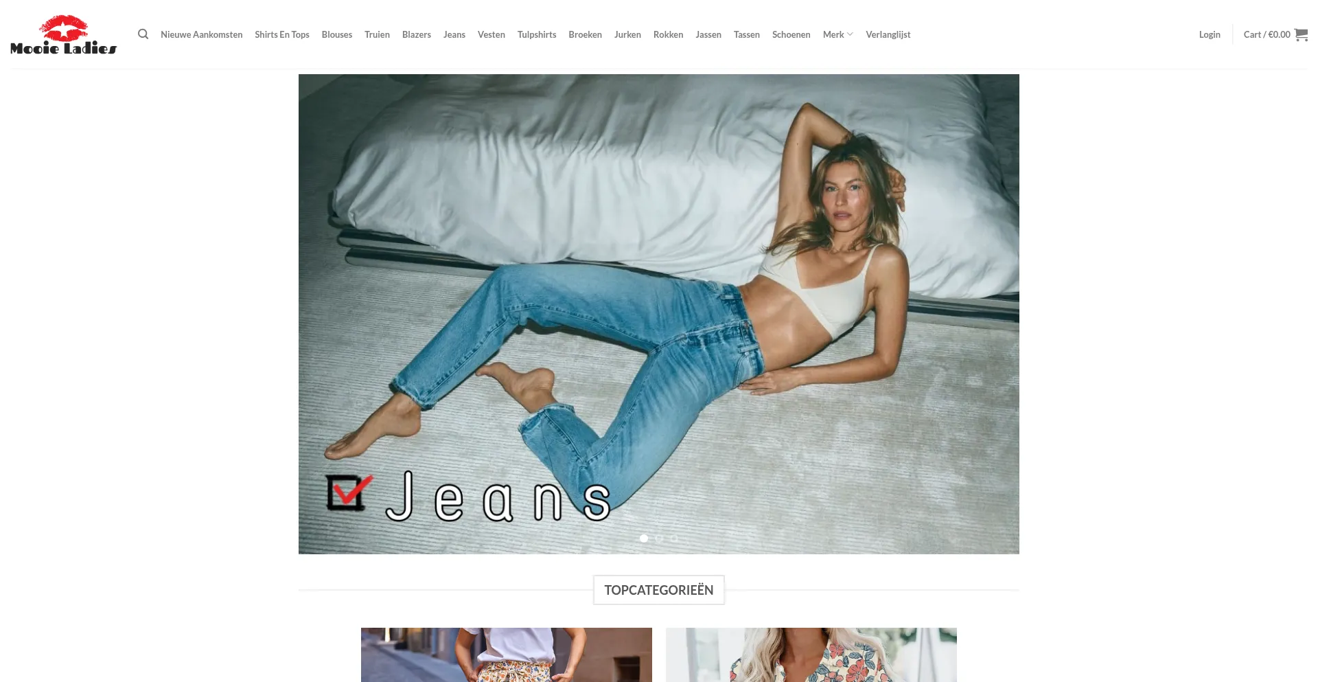 Website screenshot of Mooieladies.com