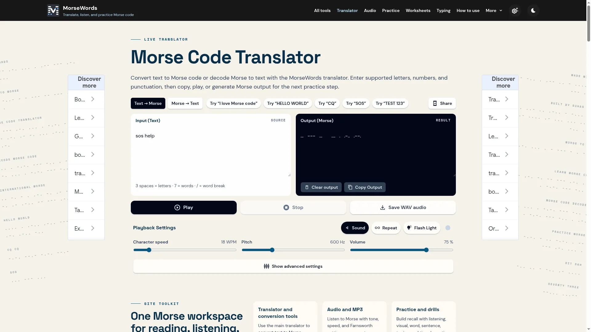 Morsewords.com