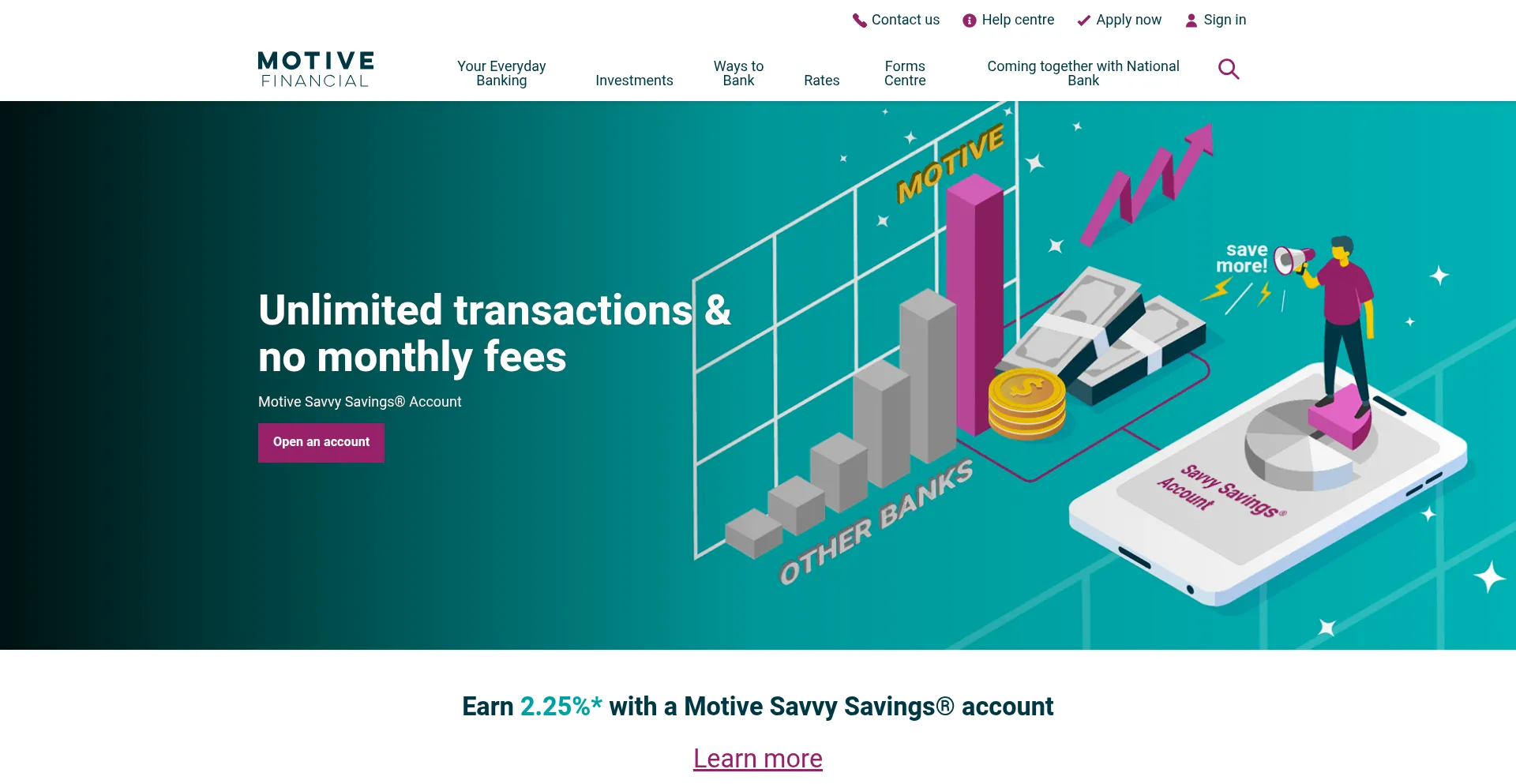 Website screenshot of Motivefinancial.com