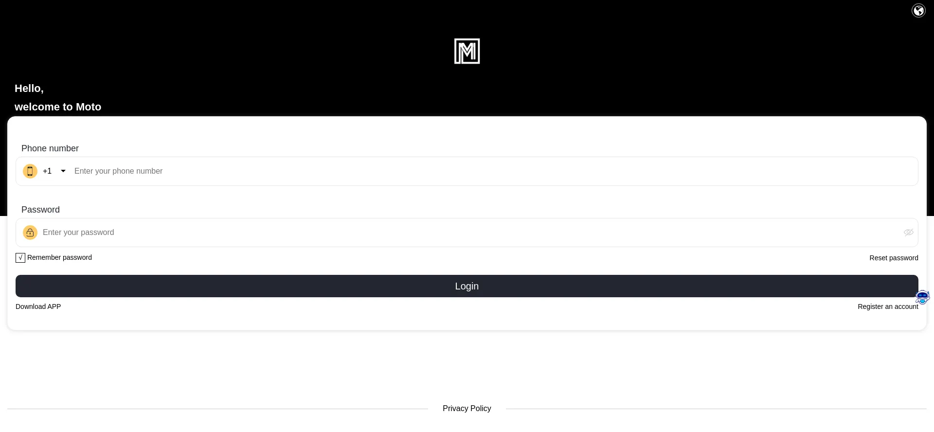 Website screenshot of Moto023.com