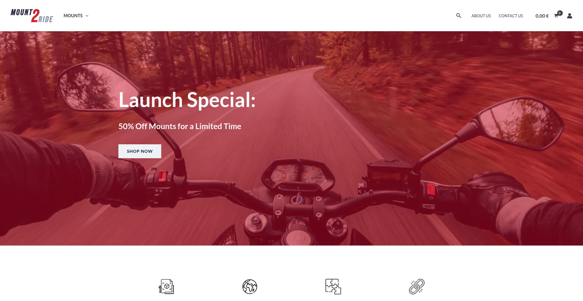 Website screenshot of Mount2ride.com