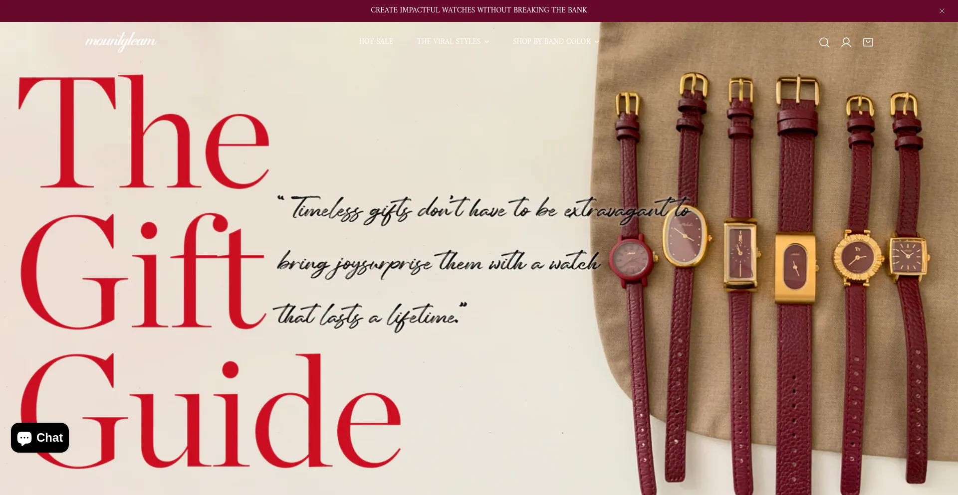 Website screenshot of Mountgleam.com