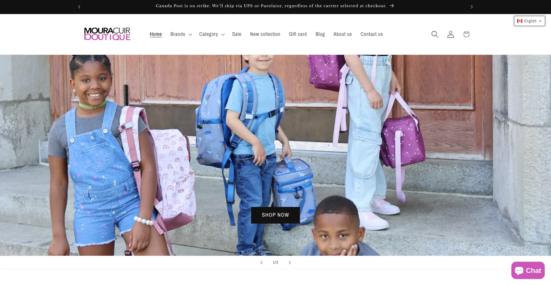 Website screenshot of Mouracuir.ca